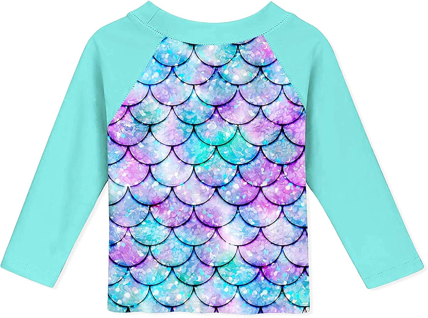 Kids Girls Rash Guard 2pcs Swimsuit Long Sleeves Mermaid Bathing Suit Swimwear Sunsuit UPF 50+ - Image 2