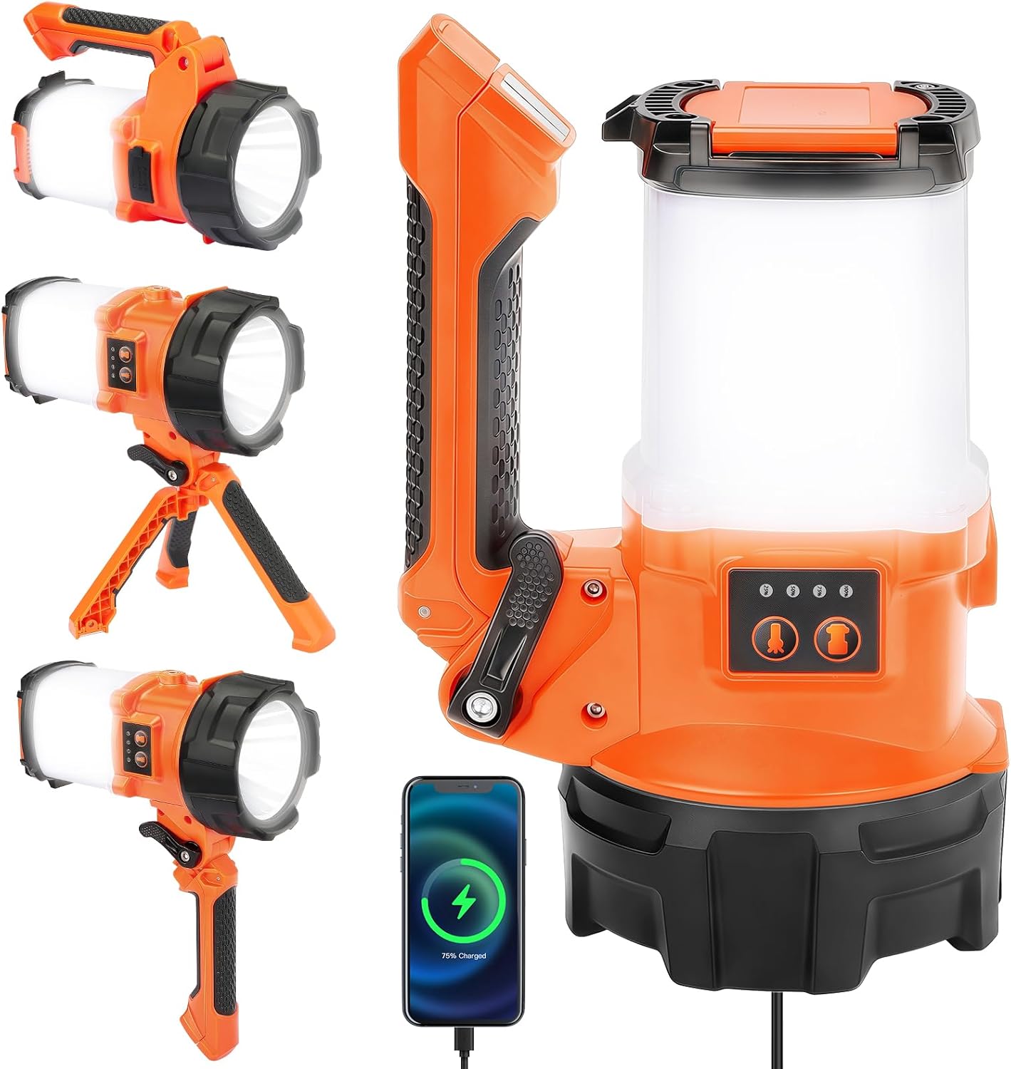 2 Pack Camping Lantern Flashlights (1000LM, 6 Modes) & 1 Pack LED Lantern Flashlight (2000LM, 6 Modes) - Rechargeable, Waterproof, Portable Emergency Lights for Hurricane, Hiking, Survival