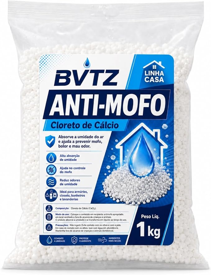 Cloreto De Calcio Antimofo Bolinha Puro Tira Odor Desumidificador Remove Odor Guarda Roupa Armario