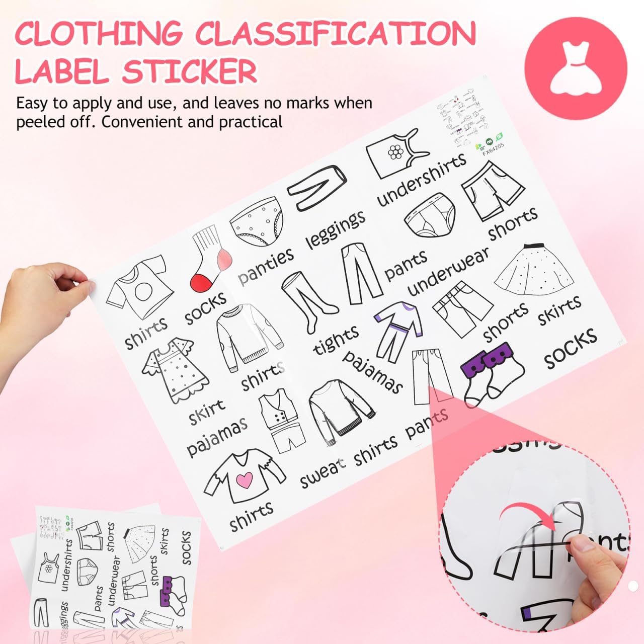 Drawer Labels, 1 Sheets Dresser Clothing Decals Clothing Sort Wall Sticker Removable Clothes Drawer Labels for Dresser for Wardrobe Organizing Home Bedroom Decoration