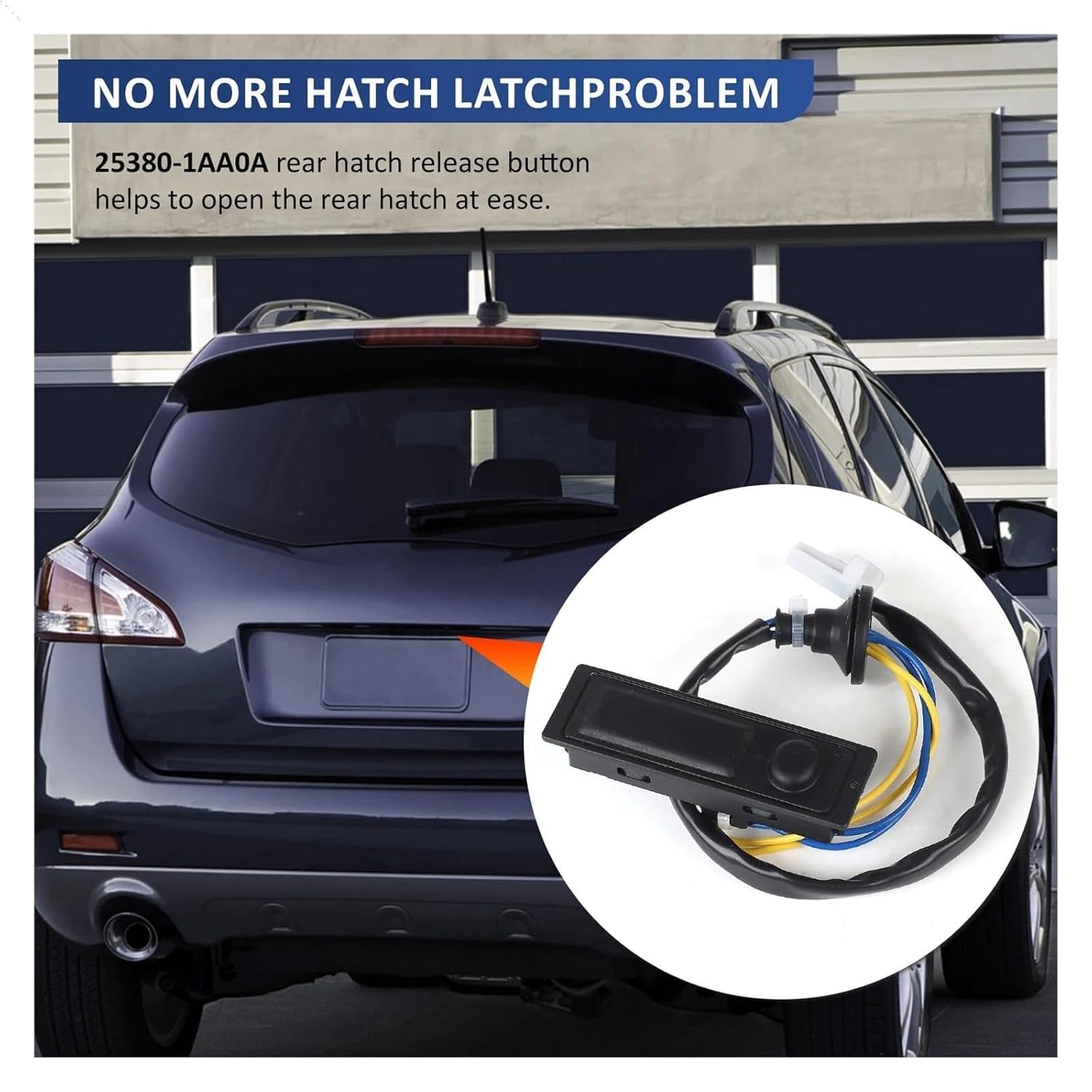253801AA0A Rear Boot Trunk Tailgate Release Handle Switch Wiring Button elease Handle Switch Compatible with Nissan llurano 2009-2017