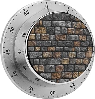 Medieval Wall Texture Kitchen Timers for Cooking Chef Cooking Timer Clock with Loud Alarm No Batteries Required Mechanical Desk Timer Magnetic Backing