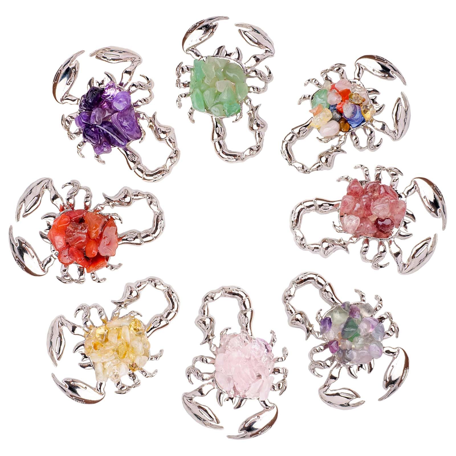 Scorpion en cristal naturel, le coffret de 8 grandes pièces pour un cadeau original