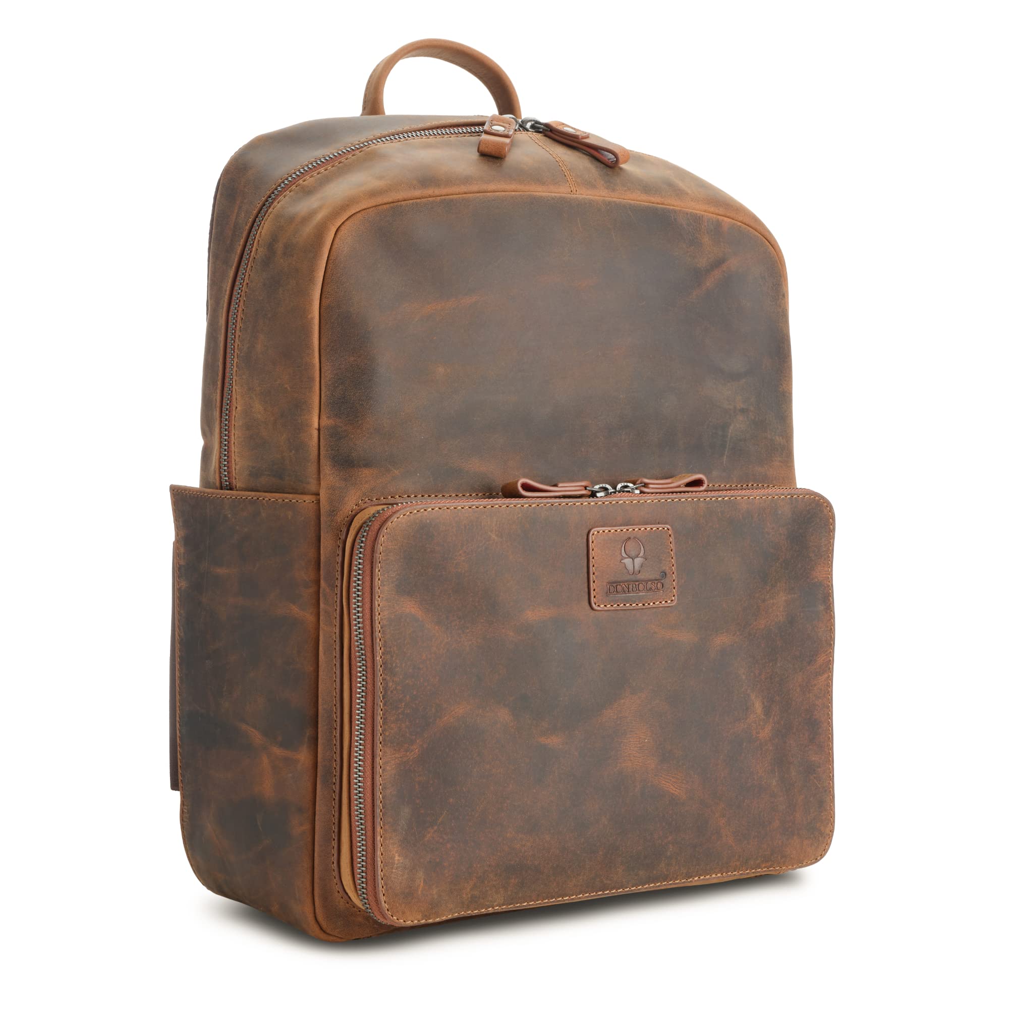 DONBOLSO Zaino Tokio | Zaino in Pelle per Uomo e Donna con Scomparto per Laptop | Zaino in Pelle per Viaggi, Ufficio e Università