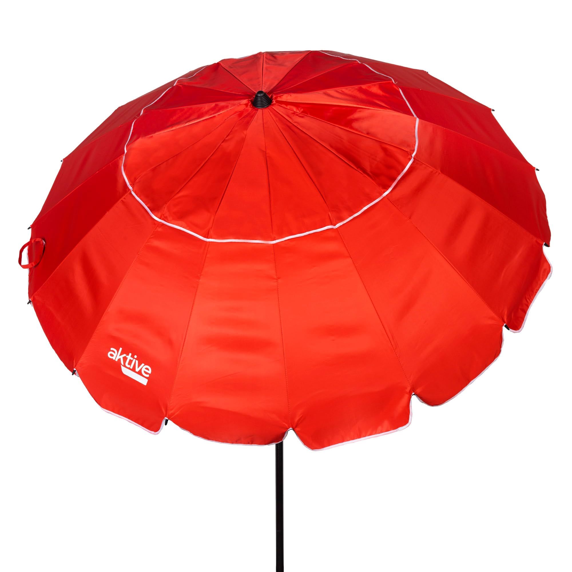 AKTIVE 62277, Sombrilla playa anti viento plegable Roja Ø220 cm, Inclinable, Con protección UV 50, paravientos playa, sombrilla parasol grande, parasol playa, sombrillas para playa