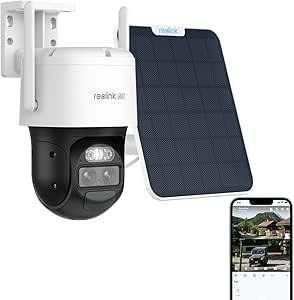 Reolink 4K PTZ Wireless WiFi Outdoor Solar Camera, 8X Auto Tracking & Zoom, Dual Lens, 180j Autonomy, Two-Way Audio Projectors, TrackMix 4K+Solar Panel asin的图片