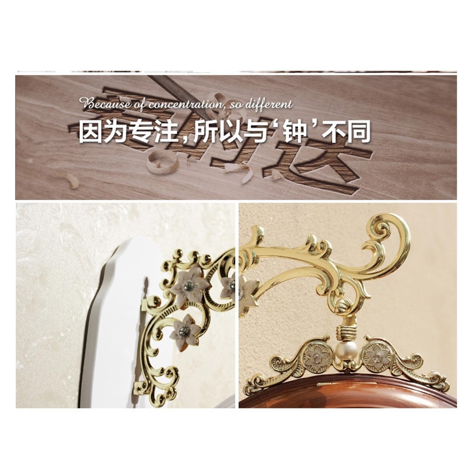 Orologio Da Parete Di Lusso Soggiorno Bifacciale Quarzo Nordico Elegante In Legno Disegni Reloj Pared Decorazione Display Nitido(Style 2)