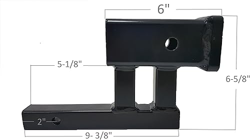 Miniatura 7 de MaxxHaul Adaptador de enganche de 1-14" a 2" con elevación de 4" y caída de 3-38"