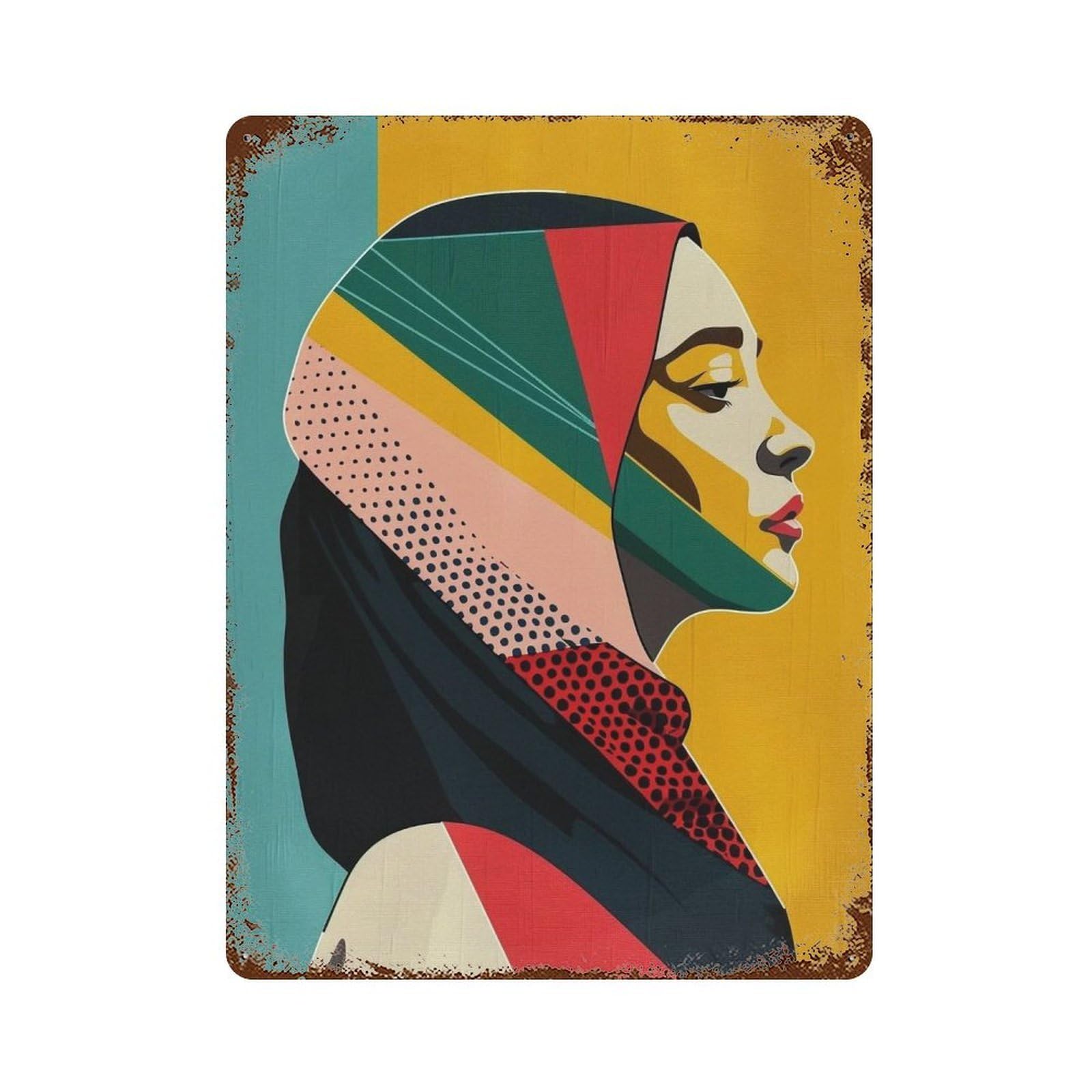 JUWRHRHHRH Cubist Pastel Patchwork Female Visage 04 Poster Canvas Aesthetic Wall Art Painting Decor for Living Room Bed Room 40x30cm Style