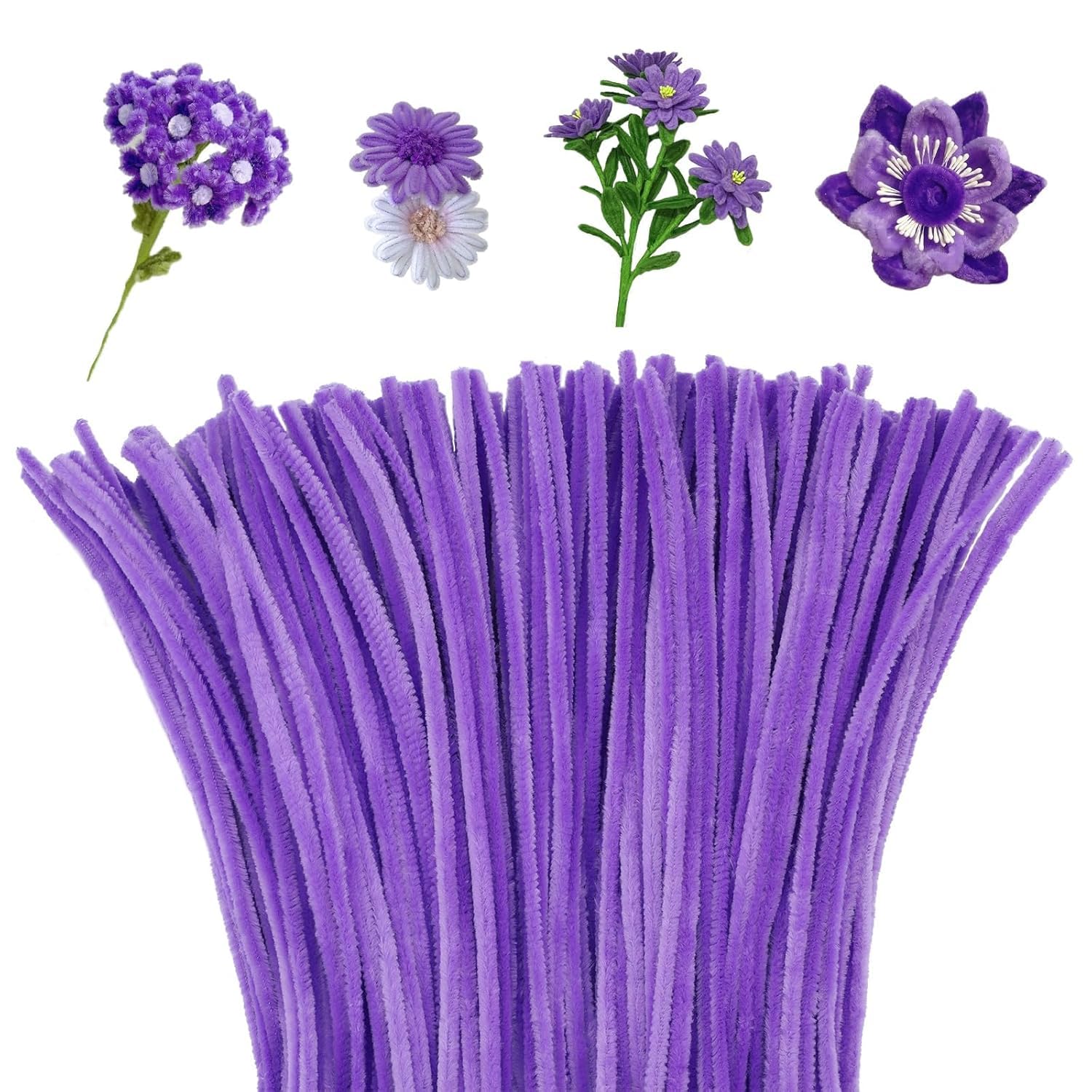 100Pcs Pipe Cleaners Craft Set | Chenille Stem Fuzzy Sticks DIY Craft Supplies for Art Projects Activities, Decorations, Flower Making, Modeling & Sculpting 100Pcs (Red) — Amazon image 14