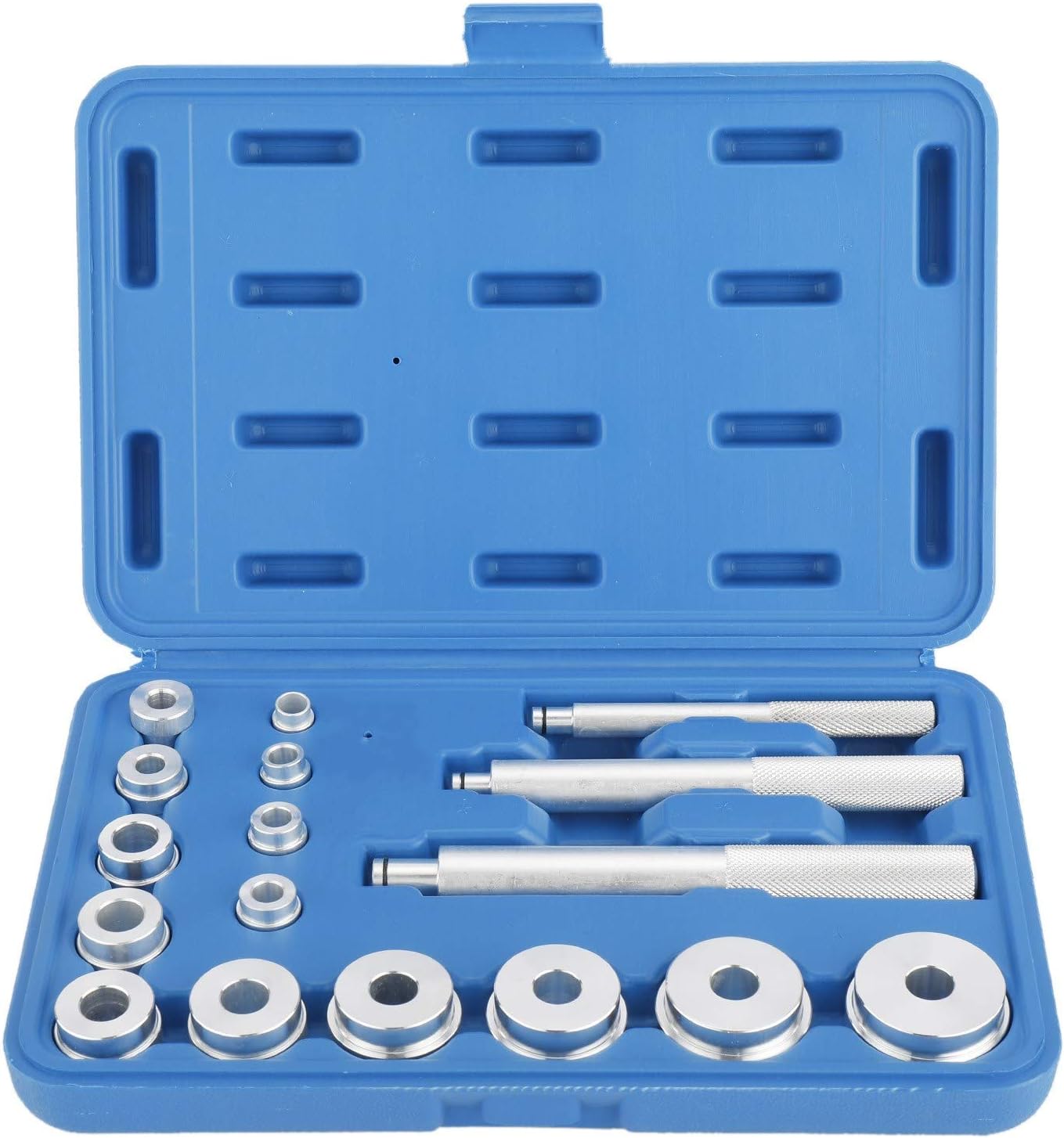 FreeTec 17Pc Aluminium Wheel Bearing Race & Seal Bush Driver Set Garage Tool Kit w/Case