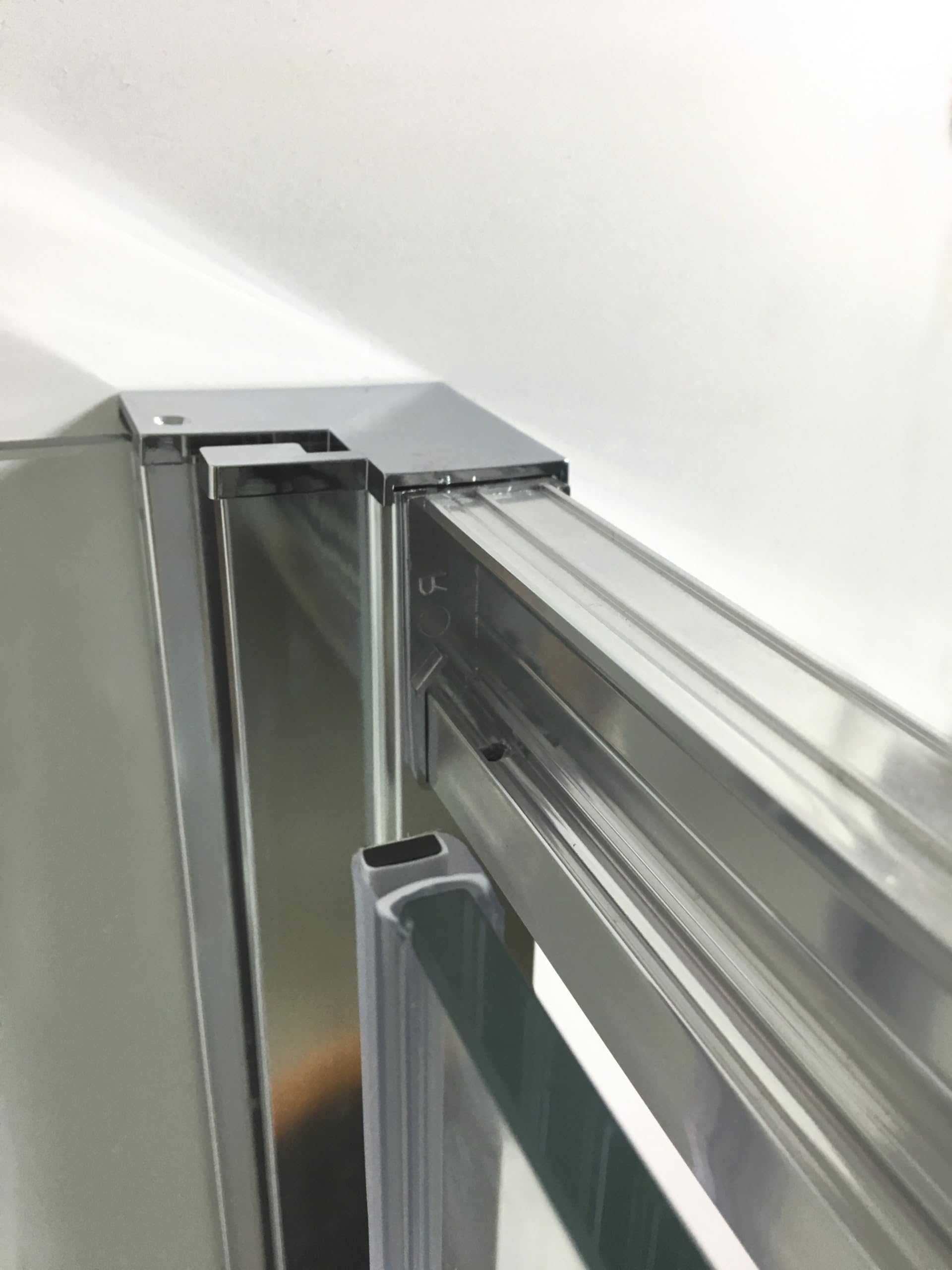 GME - Mampara Ducha Cromada Dos Puertas 2 Fijas + 2 Correderas 100X75cm | Mampara de Cristal Reversible, Perfilería con Ancho Adaptable y 195cm de Altura | Vidrio con Grosor 6mm y Cierre Magnético