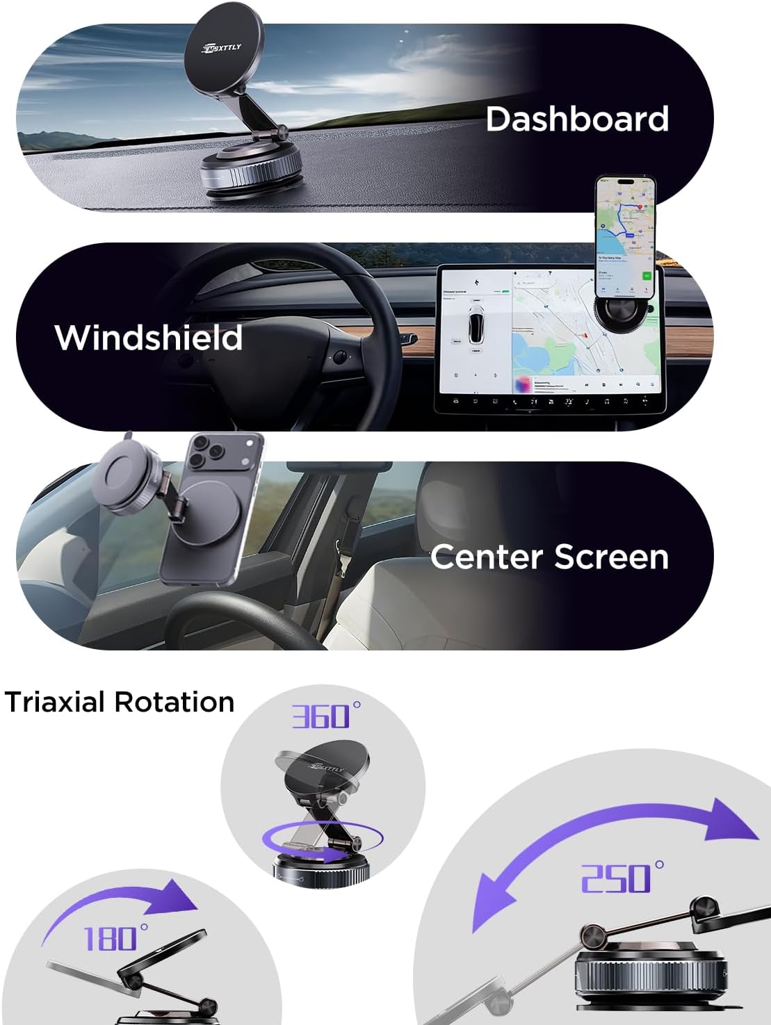 Car Phone Holder Magnetic Phone Mount for Car 360°Adjustable 2026 Phone Holders for Your Car Travel Gifts Cell Phone Car Mount Compatible for iPhone 17 Pro Max 16 15 14 13 12 Air Plus - Image 2