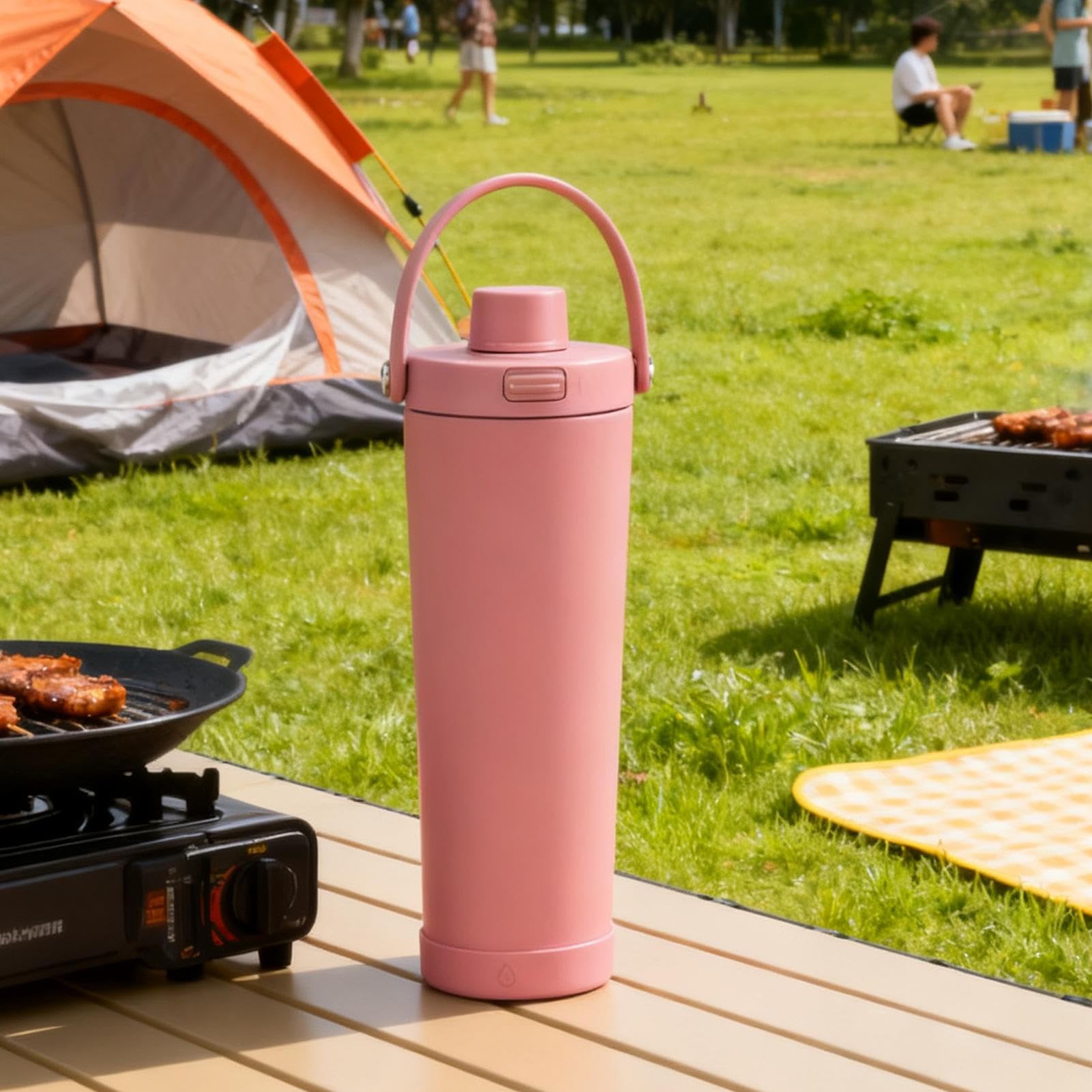 Taza aislante, taza con tapa de pajita, vaso portátil para bebidas frías y calientes, para senderismo, viajes, picnic al aire libre, viajes por carretera, gimnasio, oficina, escuela, viajes, té, café