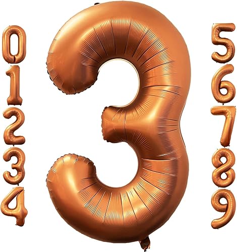 Lovoir Globo naranja número 3 de 40 pulgadas, tamaño grande, de papel de aluminio de mylar de aluminio de Mylar de color amarillo azafrán para