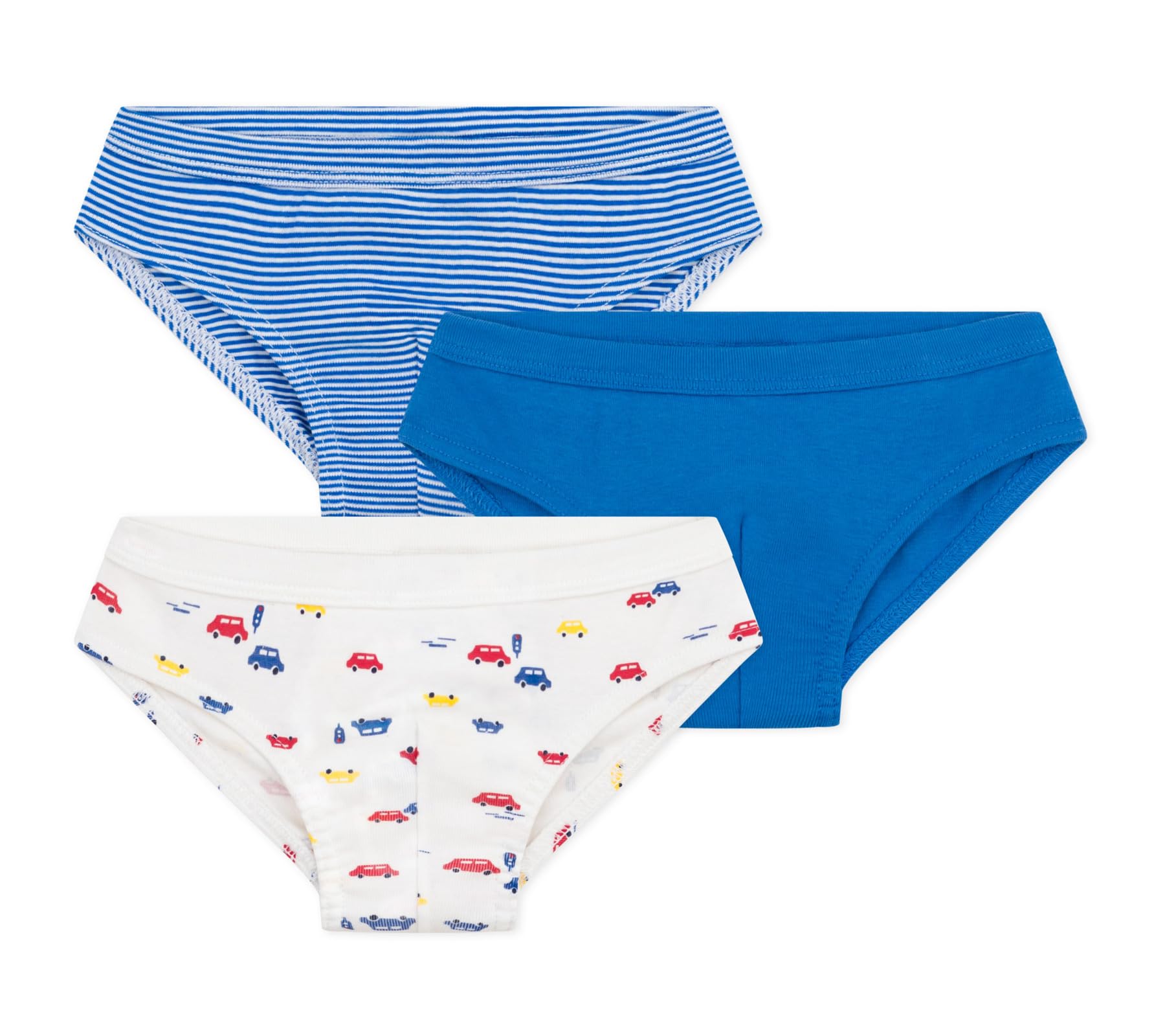Lot de 3 Slips Enfant en Coton Imprimé Voitures - Petit Bateau