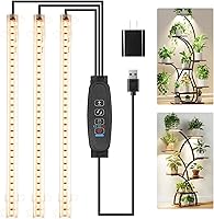 Vista 19 de Tiras de luz LED para cultivo, luces de cultivo para plantas de interior espectro completo 3000K, barra de luz para plantas con temporizador