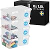 SmartStore - 8x Plastic Storage Box with Lid Classic 1.5L 20x15x11cm |Storage Drawers|Food-Safe Material|Kitchen & Organisation|BPA-Free|Durable Container for Home & Office|