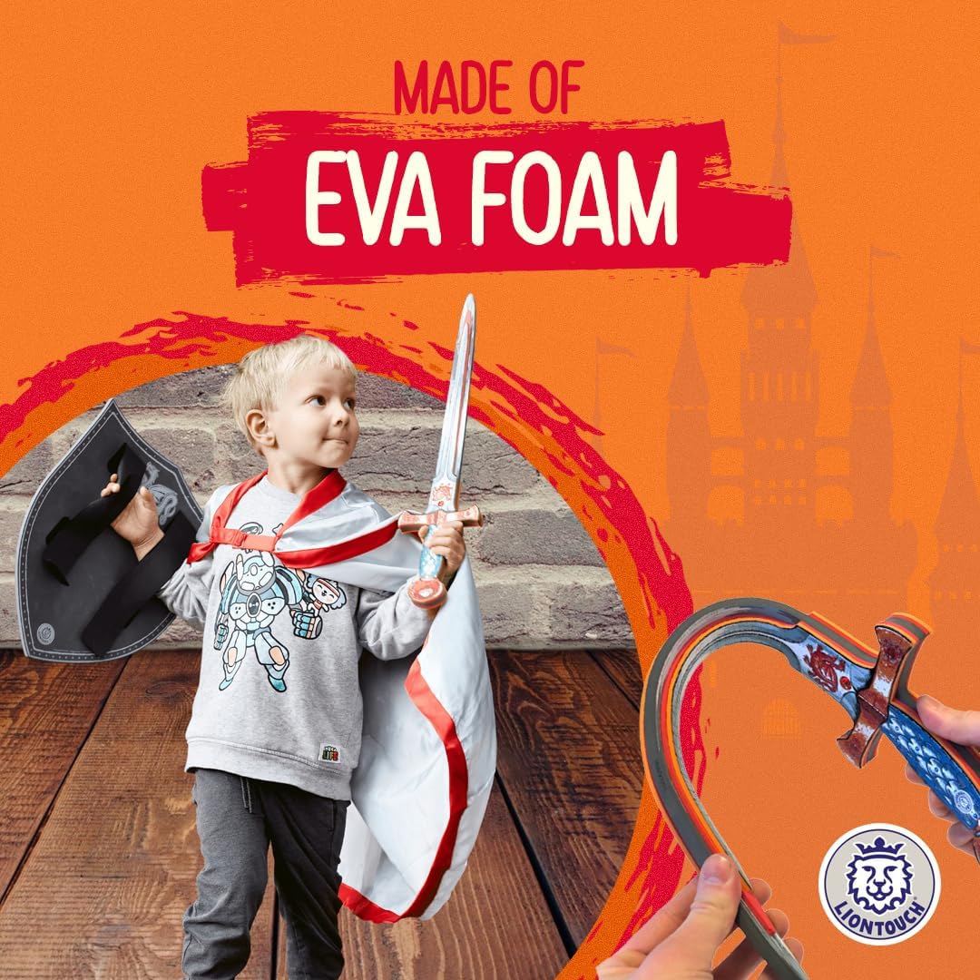 Liontouch - Amber Dragon Foam Sword & Shield for Boys Aged 3-8 Years | Medieval Knight Set for Pretend Play with Red Dragon Theme | Safe Weapons & Battle Accessories for Dress Up & Costumes - Image 3