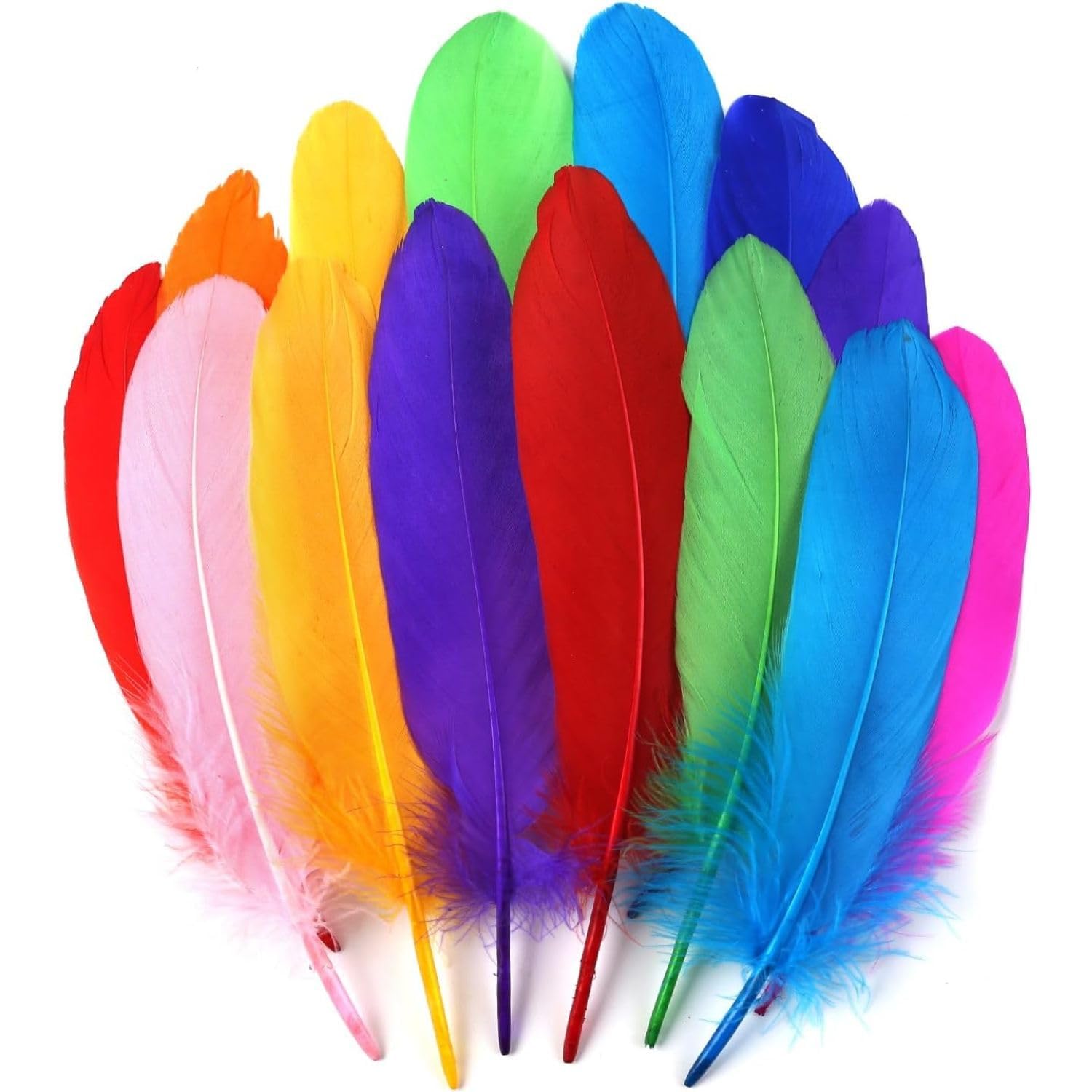 50 Pcs Natural Dyed Feathers for Crafts/Craft Materials/Art and Craft kit & Dream Catcher Making Feathers for Kids Handmade Wedding DIY Decorations Natural Feather (Multicolor Assorted)-image-26
