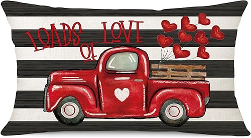 Ohok Fundas de almohada del día de San Valentín de 12 x 20 pulgadas, fundas de almohada decorativas para decoración del hogar rural, sofá, cama,