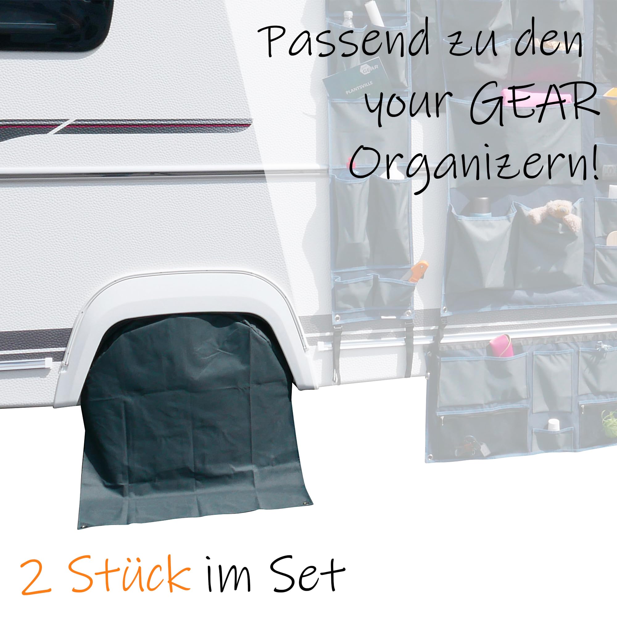 YourGear Lot De 2 Housse De Protection Roues 16-17 Pouces UV50 - Caravane, Camping-Car & Remorque