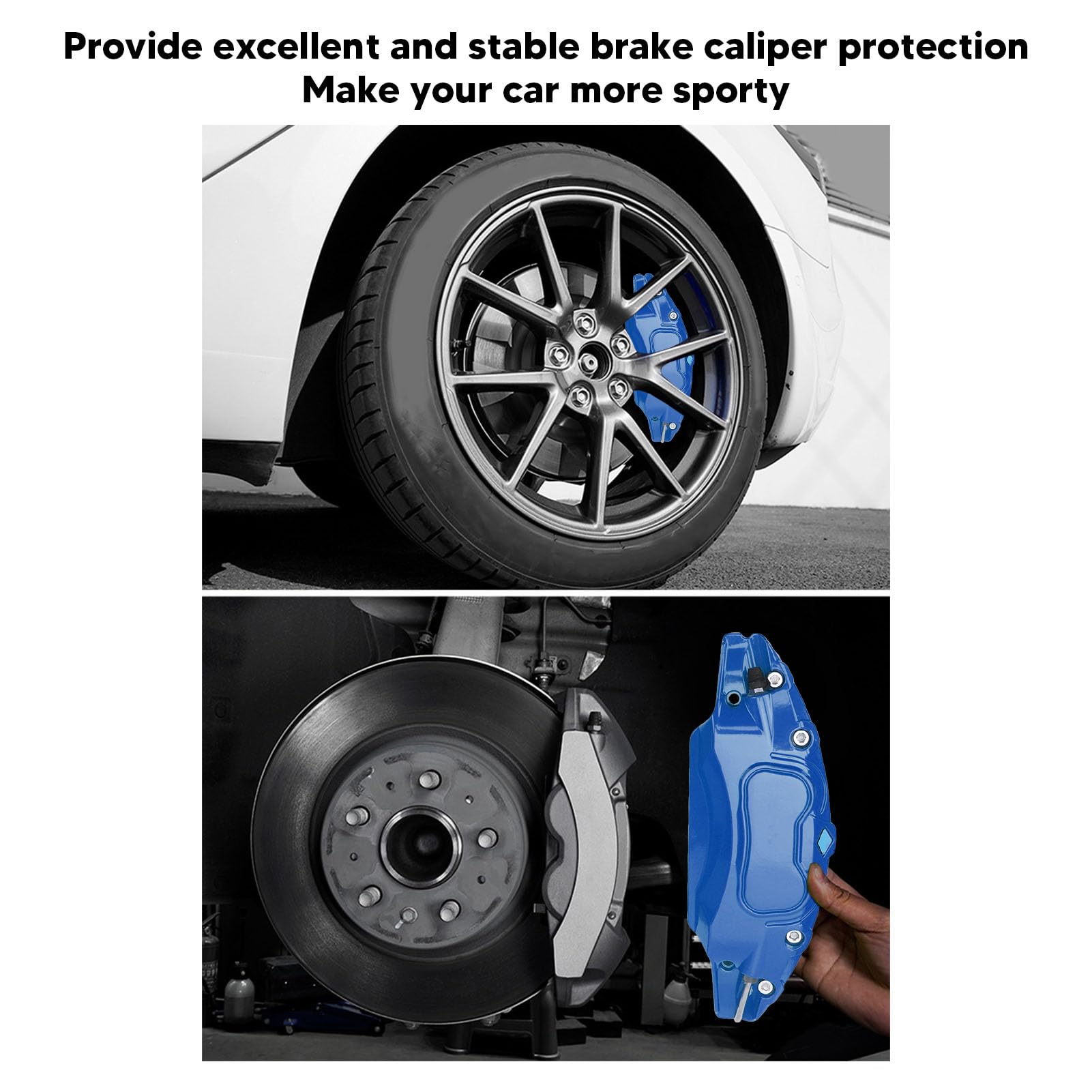 4 Stück 18 Zoll 19 Zoll Auto-Bremssattelabdeckungen Scheibenbremssattelabdeckungen Bremssattelabdeckung Schutz Bremssattel-Erhaltungsabdeckung für Autos (Blue)