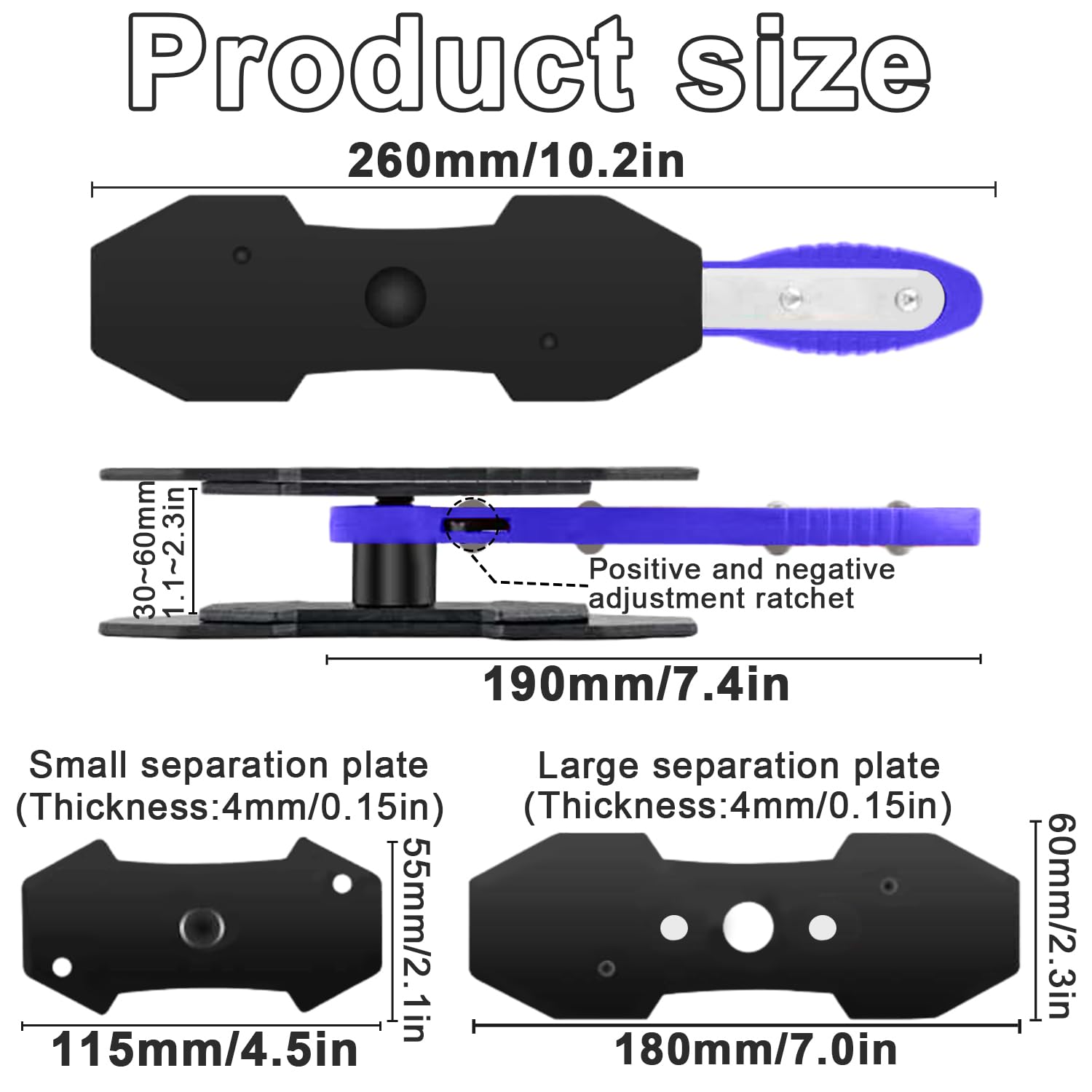 GIAK - Kit di ripristino del pistoncino del freno, set da 7 pezzi con pressa a cricchetto per pinze freno e 4 ganci di ricambio per pastiglie freno, strumento per la riparazione dei freni dell'auto (B