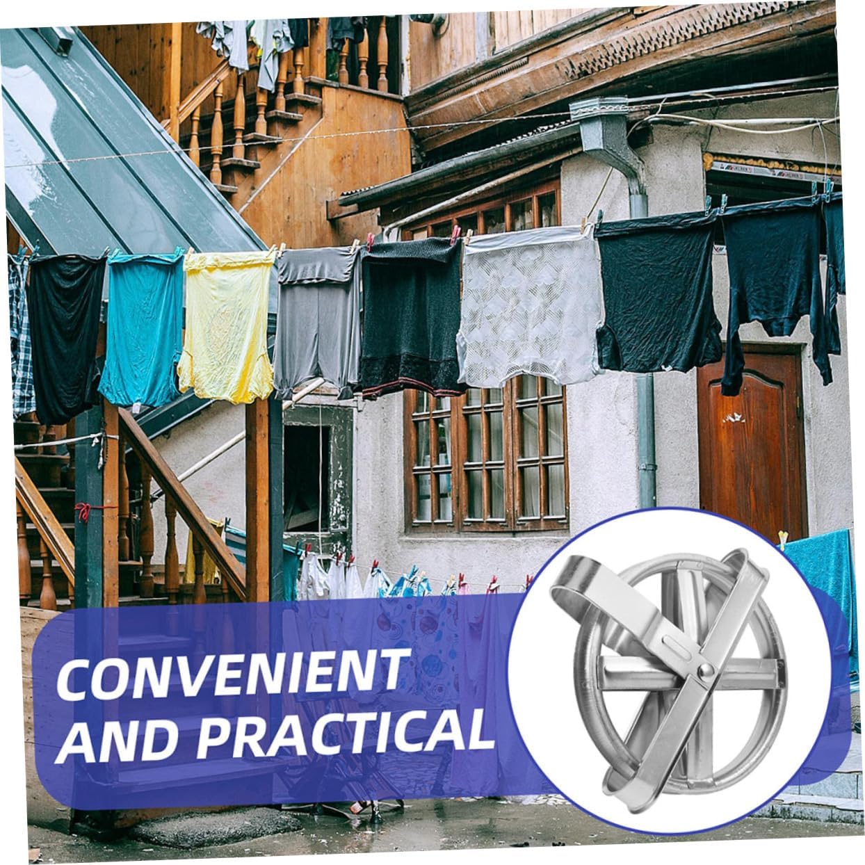 Outdoor Clothesline Pulley System Rustproof Heavy Duty for Washing Line Laundry Drying Line Pulley