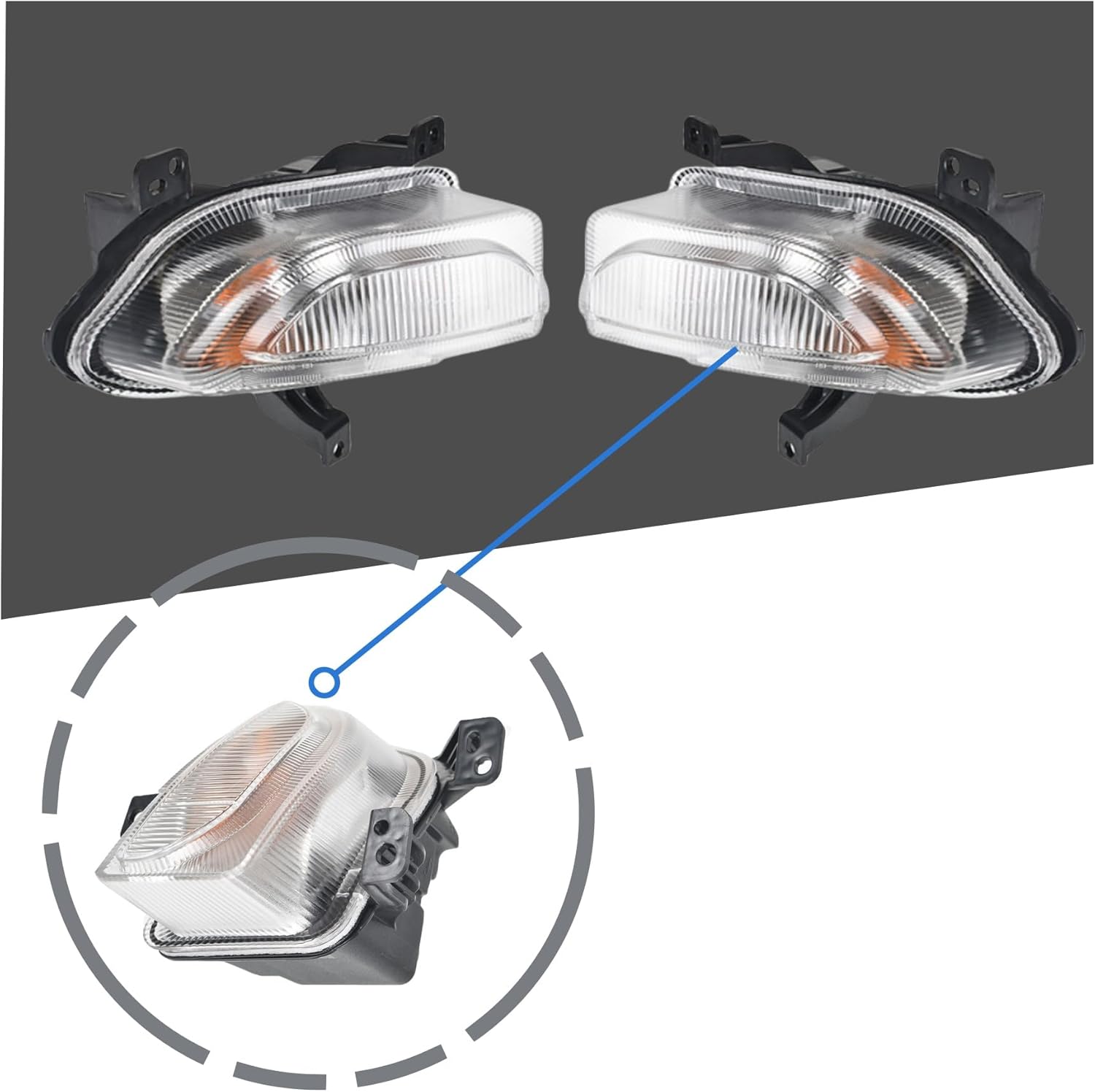 WFLNHB 1 Pair Left & Right Side Turn Signal Parking Lights Replacement for 2015 2016 2017 2018 Front Turn Signal Lamps Marker Lamp Lights 68256432AA CH2531105