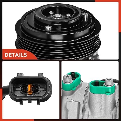 Miniatura 8 de A-Premium Compresor de aire acondicionado con embrague compatible con Hyundai Genesis Coupe 2.0L 2013 2014