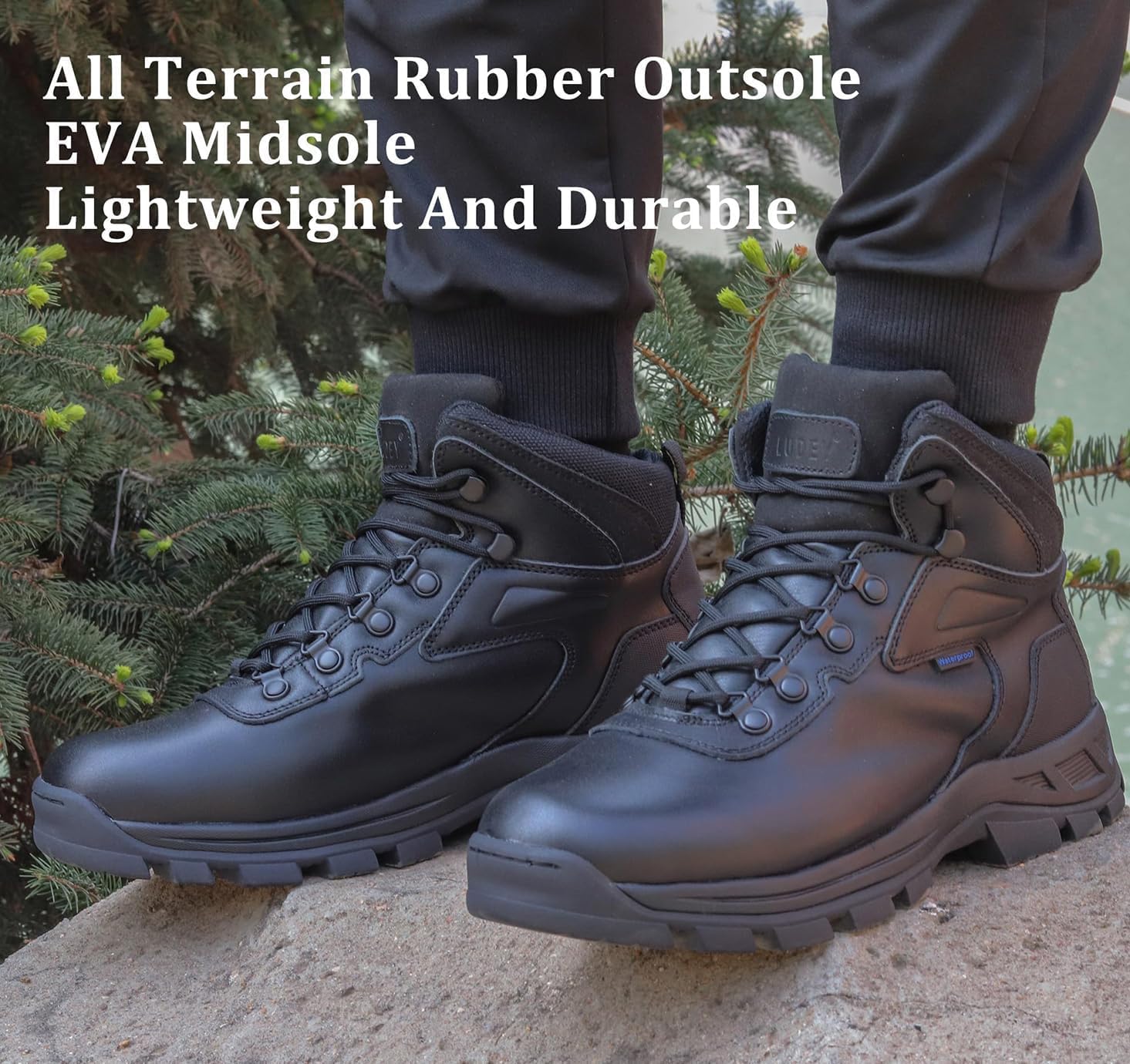 Męskie wodoodporne buty trekkingowe i turystyczne, outdoorowe, buty trekkingowe, antypoślizgowe, buty robocze, czarne buty męskie