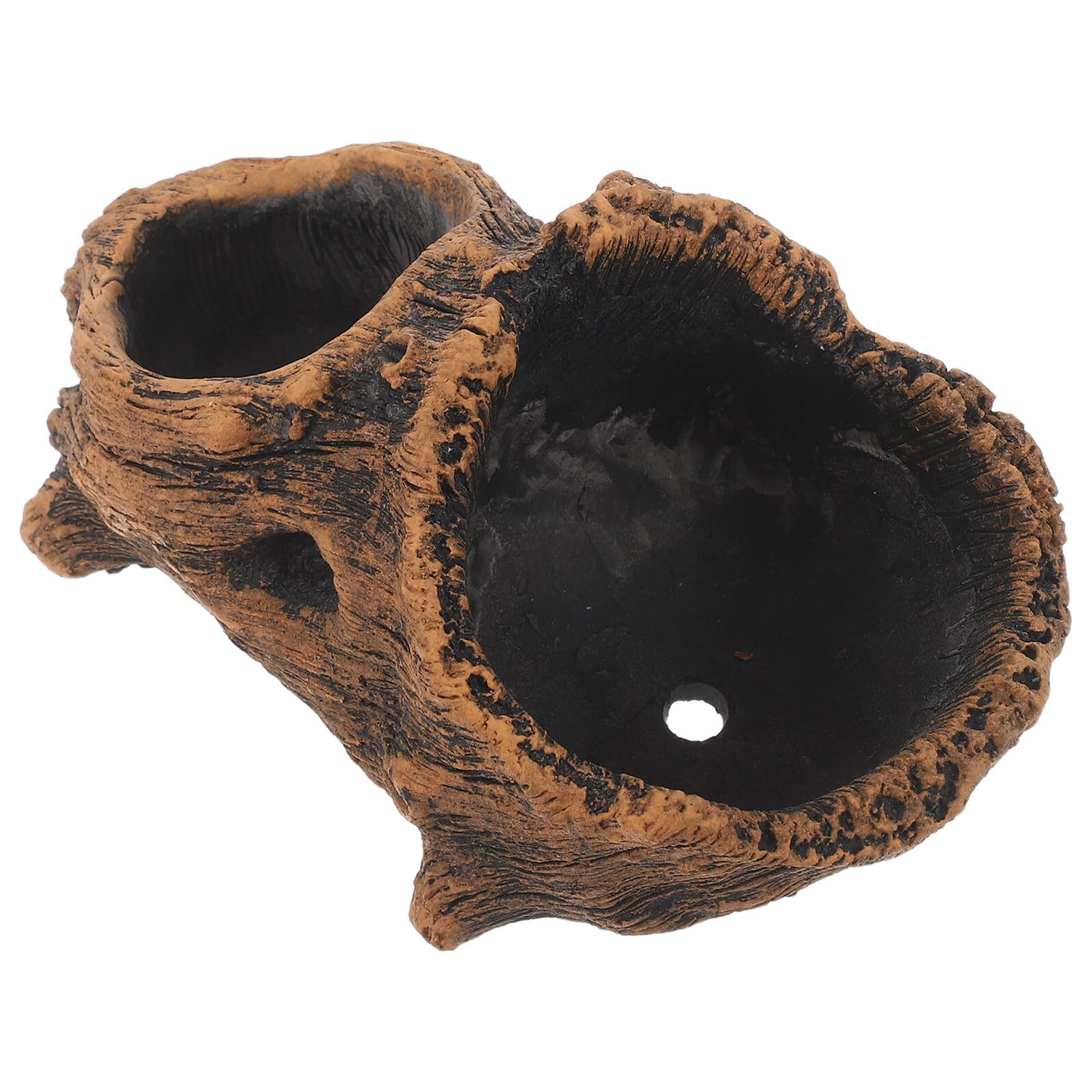 Bonsai Succulent Cement Log Planter Pot with Driftwood Root Carving for Indoor and Outdoor Garden Use, Sturdy and Decorative