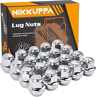 MIKKUPPA M12x1.5 One-Piece Chrome OEM Factory Style Large Acorn Seat Lug Nuts Replacement for 2001-2022 Ford Escape, 2000-2018 Focus, 2006-2020 Fusion Factory Wheels
