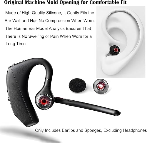 Miniatura 4 de Almohadillas de repuesto de silicona ultra cómodas, almohadillas de repuesto para auriculares Plantronics Voyager 5200 5220 5210 Series Bluetooth