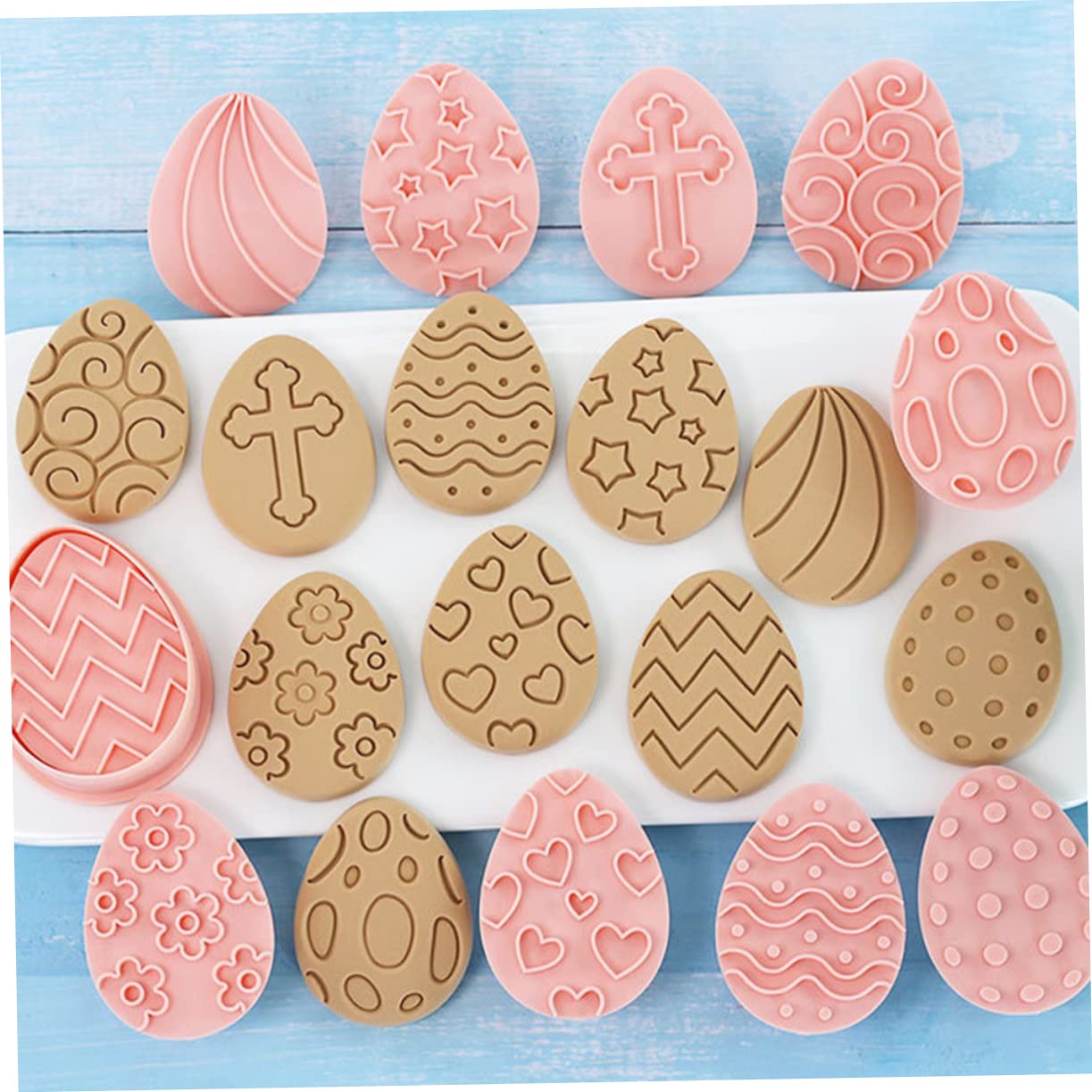 OUNONA 50 Pcs Moldes Para Galletas De Pascua Moldes De Fondant De Pascua Molde De Galletas De Plastico Herramienta Para Hornear Pascua Animal Caja De Pastel Páginas