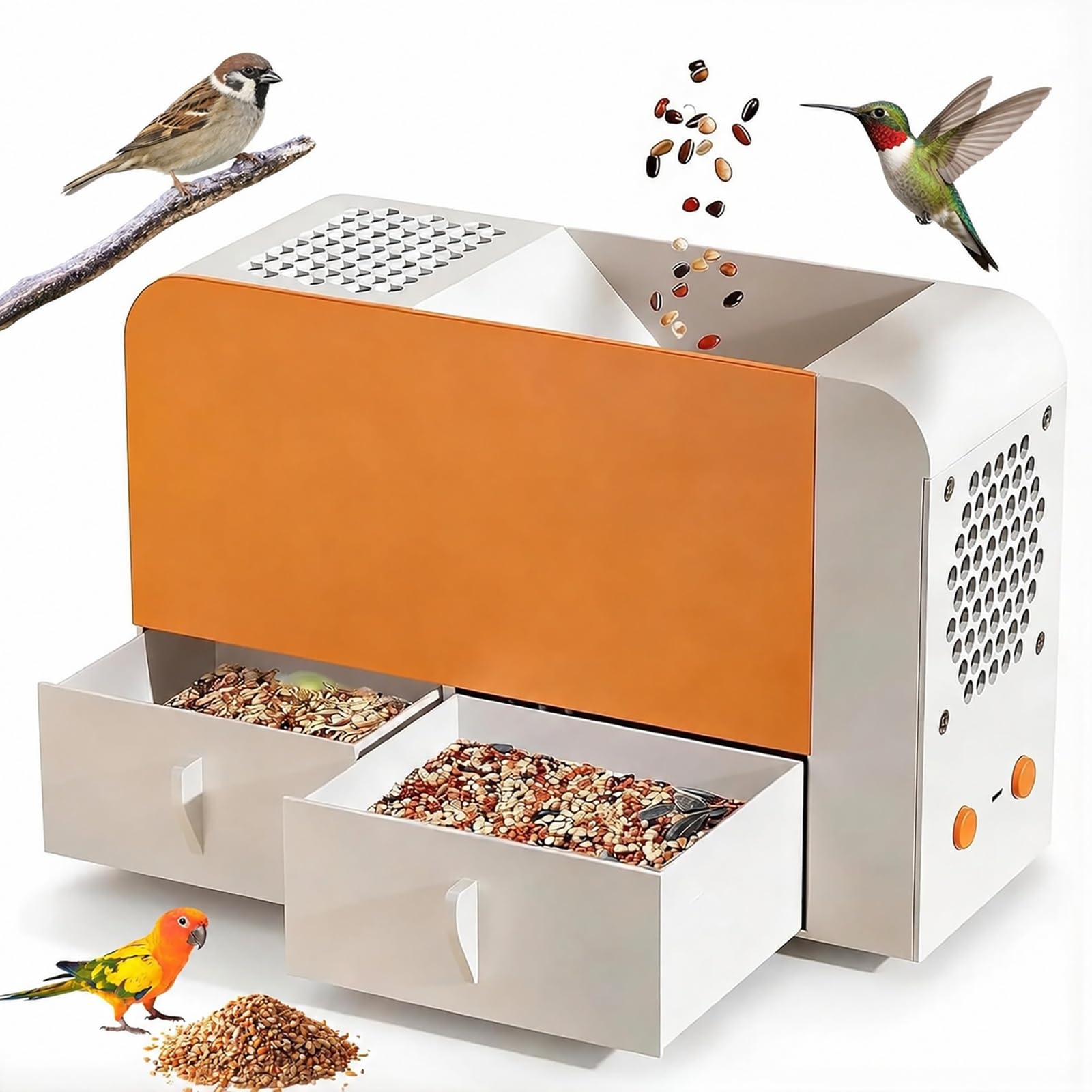 Limpiador de semillas de aves eléctrico para mantener limpia la casa de tu canario