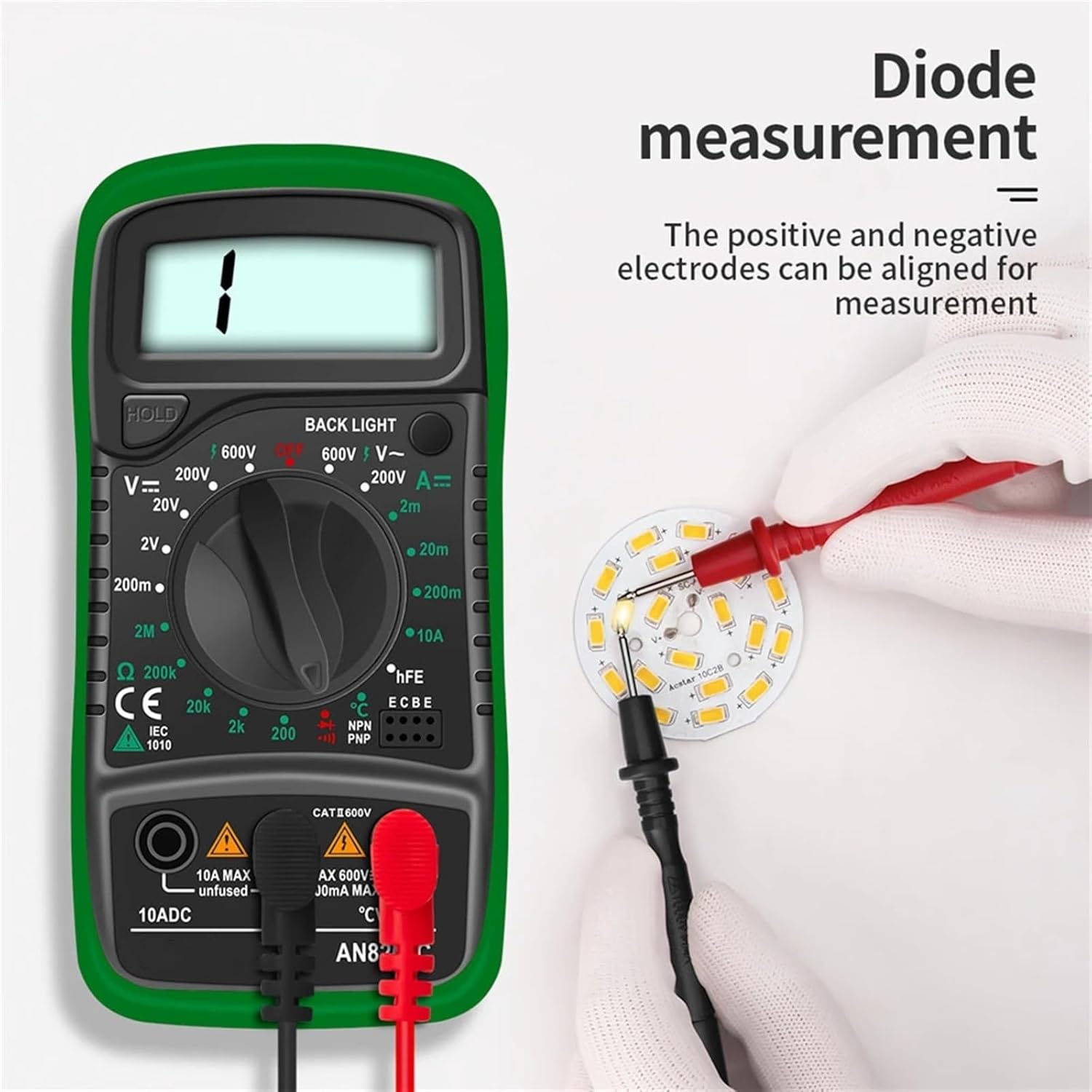 AN8205C Digital Multimeter performing a diode measurement