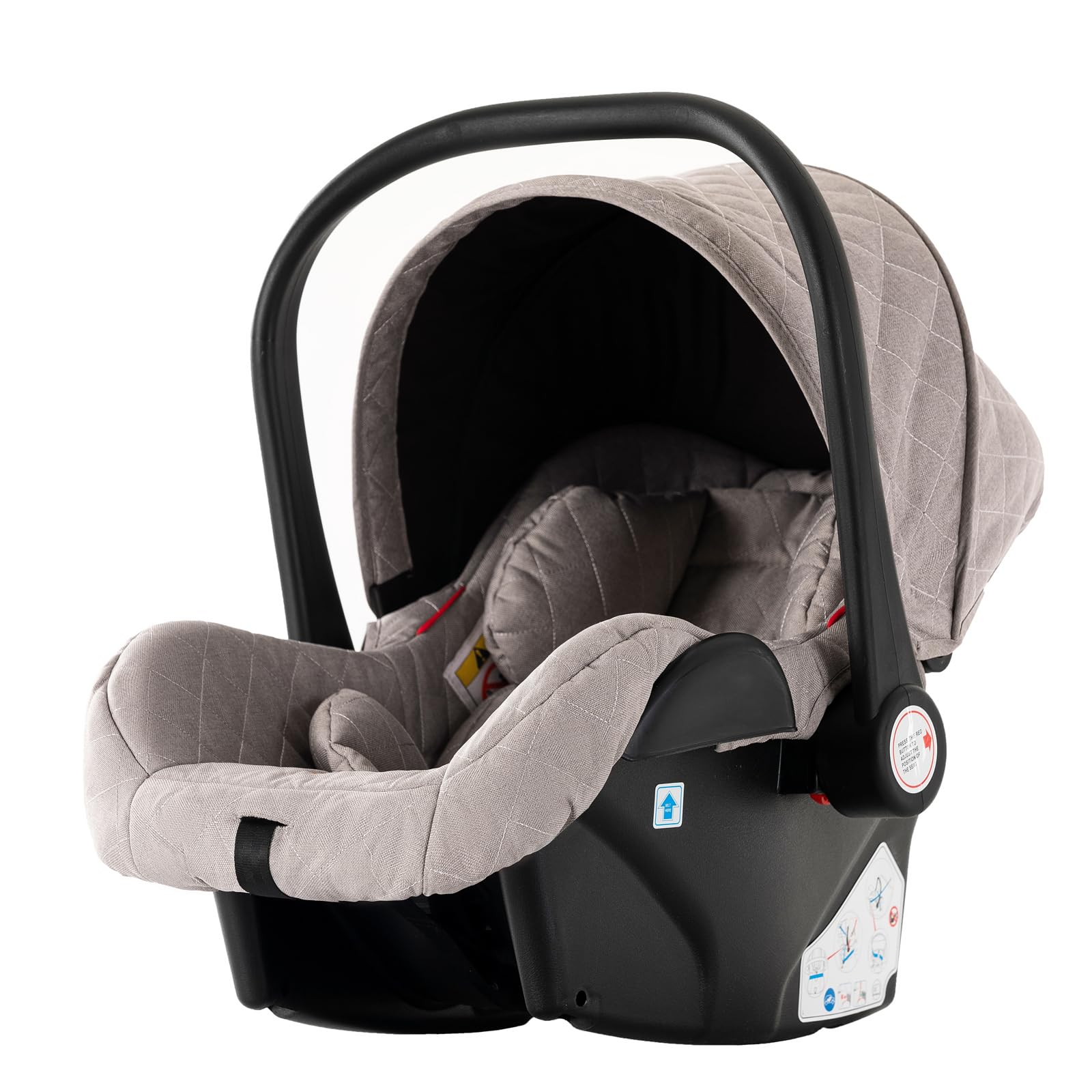 NADDLILY Passeggino Trio, Passeggino 3 in 1 con Spinta Reversibile a Due Vie, Trio Passeggino Neonati con Accessori, Carrozzina per Neonati con Design Portatile Pieghevole Un Clic (V9 Light Grey)