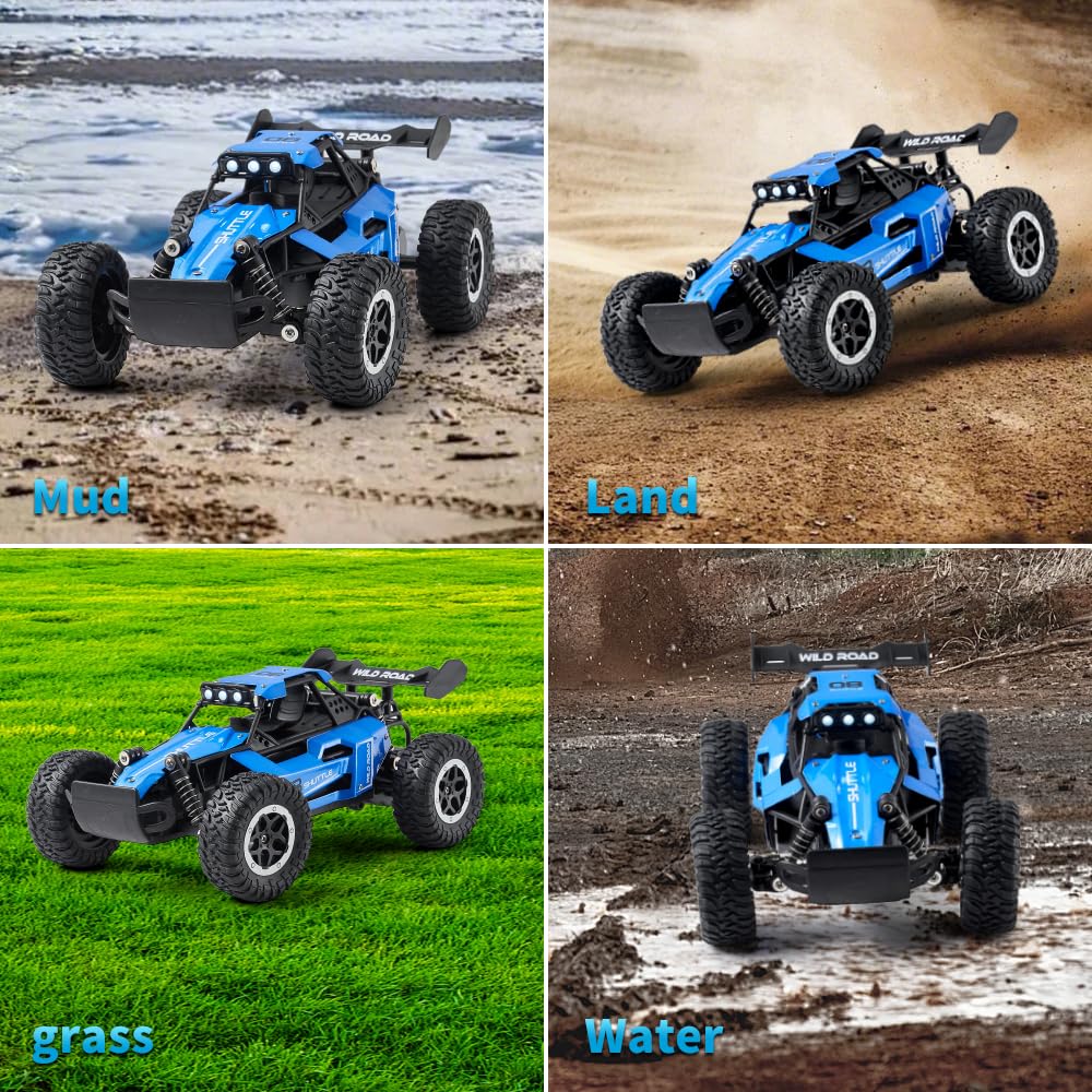 Voiture télécommandée RC Voitures 1:16 Tout-Terrain Monster Truck Phares à LED, Jouet de Voiture RC 20 km/h Cadeau pour Enfants Garçons 3 4 5-12