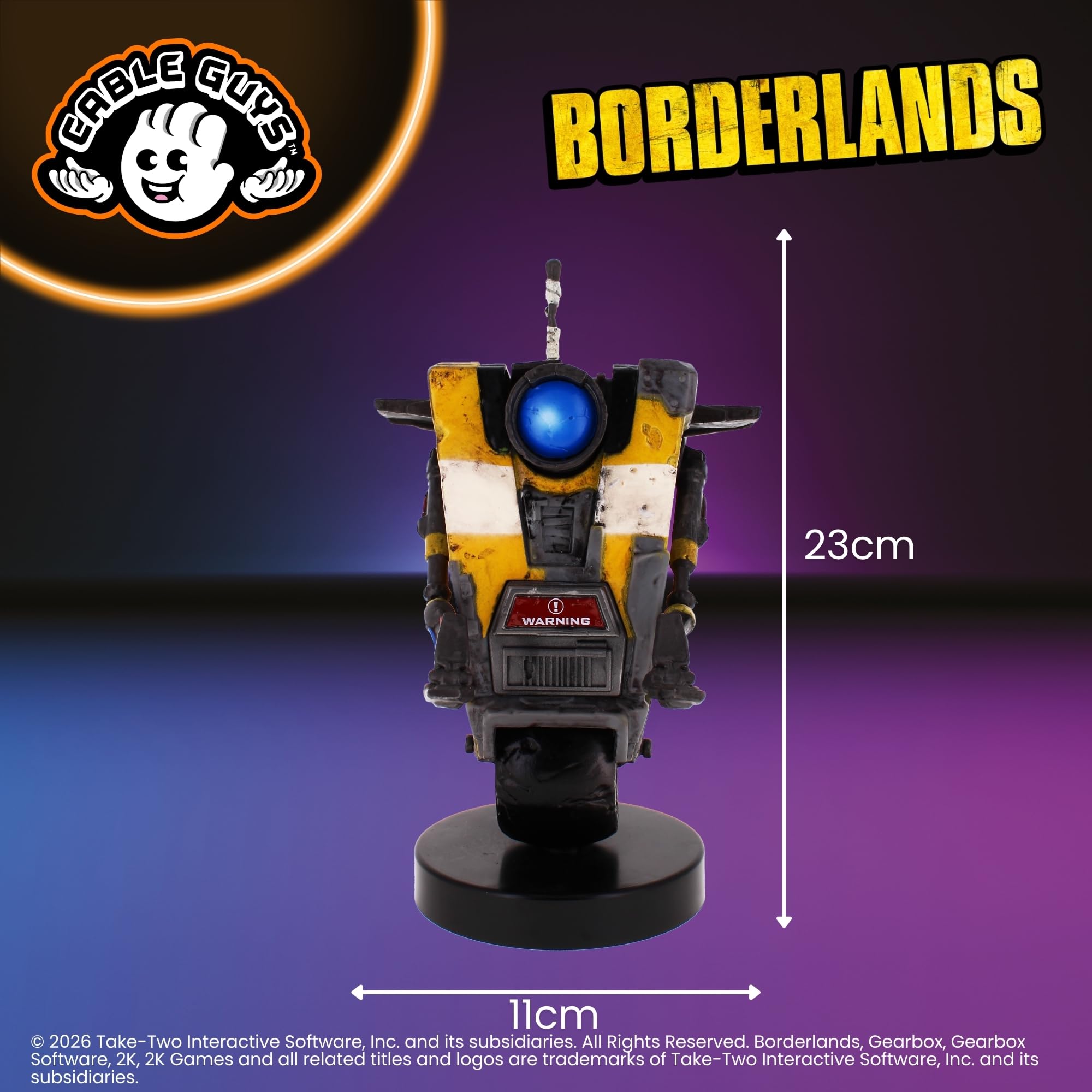 Cableguys Borderlands Claptrap Controller Halter & Handy Ständer - Gaming Zubehör für Zimmer und Schreibtisch-Setup, Ständer Kompatibel mit Xbox-, PlayStation- & den meisten Standard-Controllern