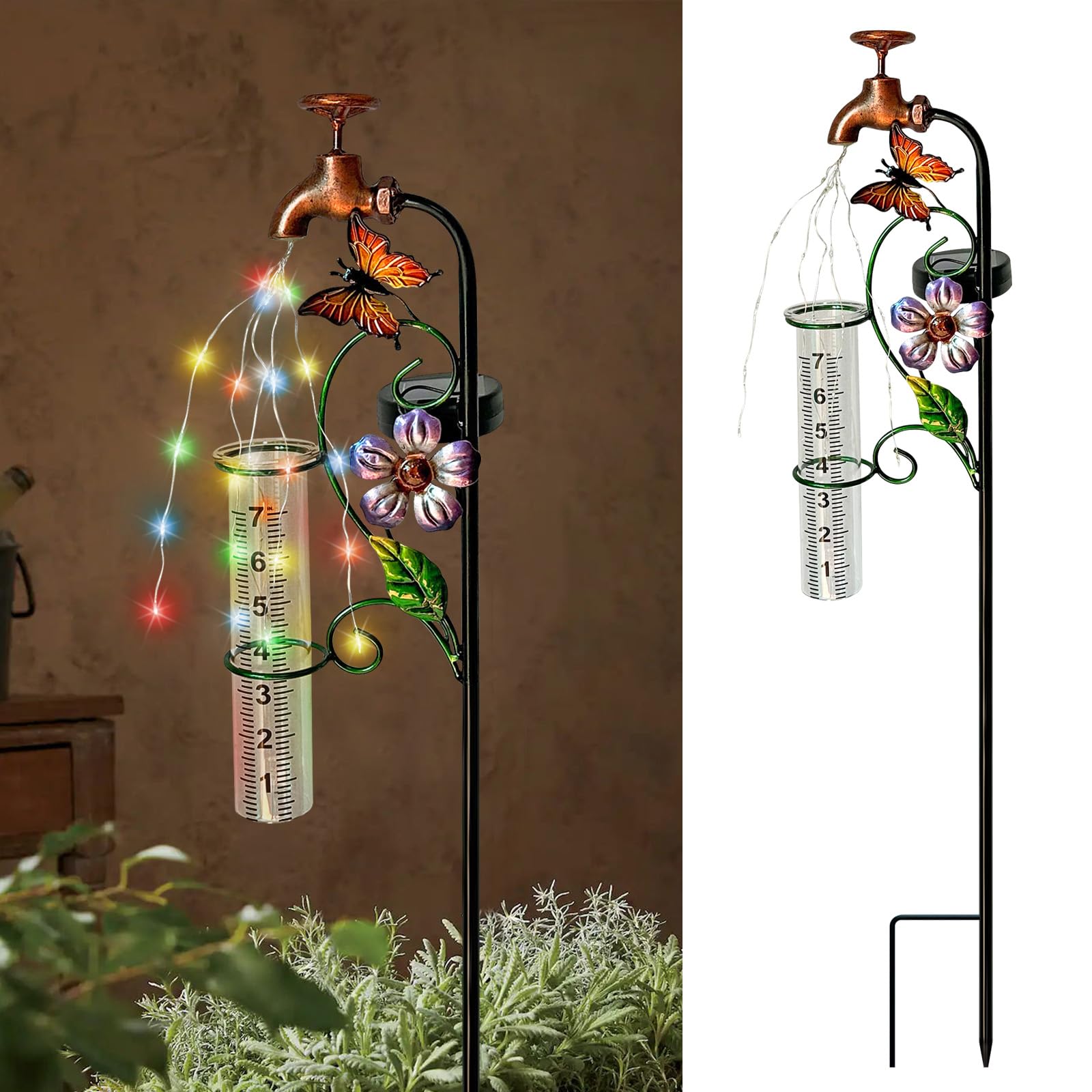 Amazon.com : VividLadybug Rain Gauge Outdoor, Decorative Rain