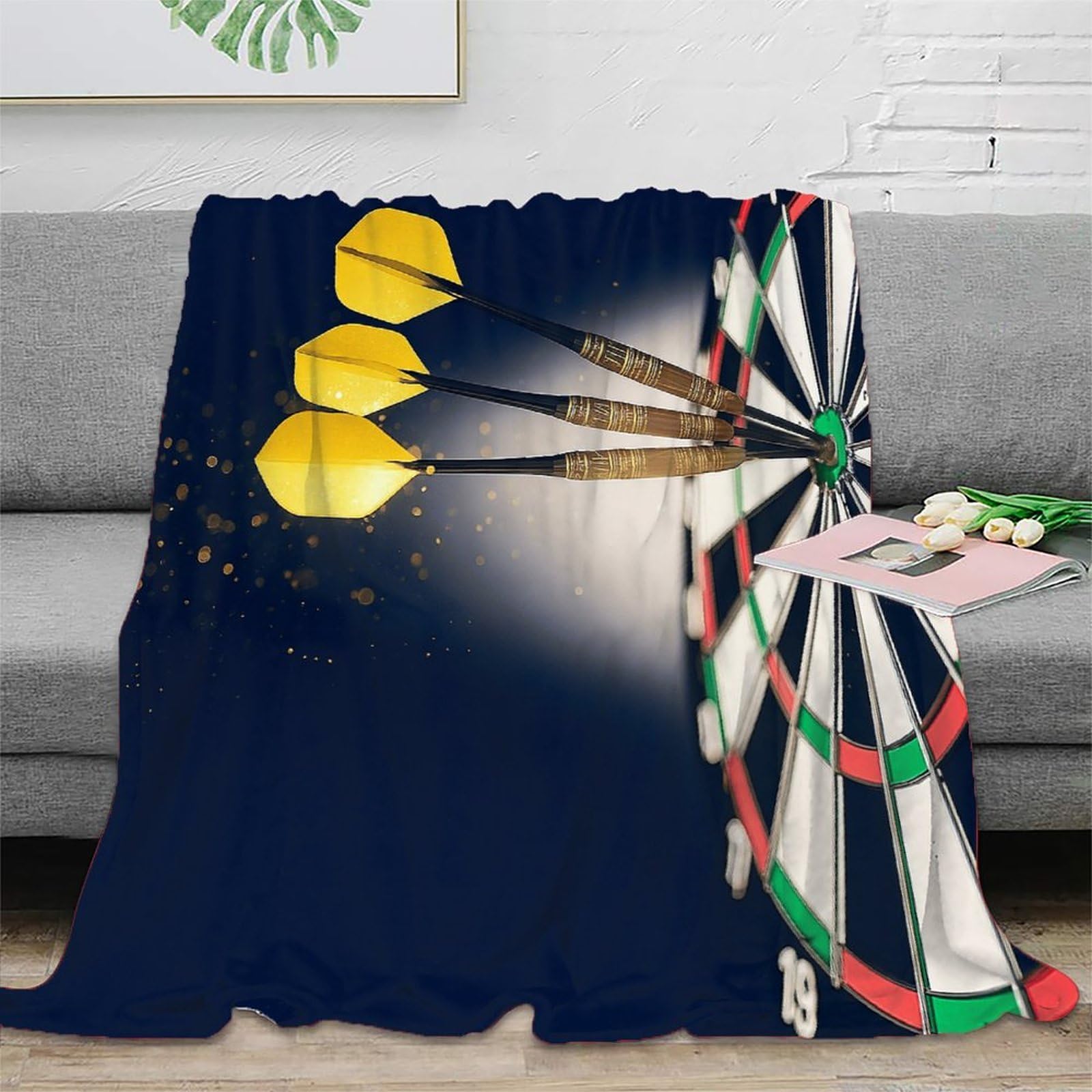 Estampado 3D Darte Target Hit Manta de Oficina Microfibra Ropa de Cama Anti-Bolitas Sportive Precision Manta de Descanso cálida para Trabajadores jóvenes 80×90inch(200x230cm)