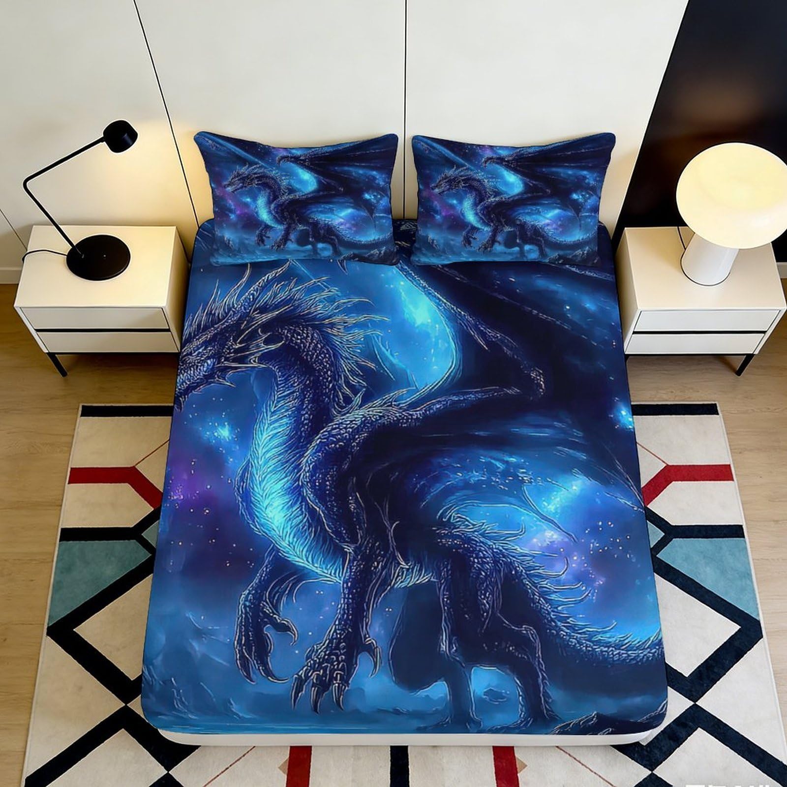 3D Printed Panda Fitted Sheet Microfiber Deep Pocket Non-Slip Bedroom Bedding Panda Mattress Fitted Cover Full Wrap 90x200x25cm