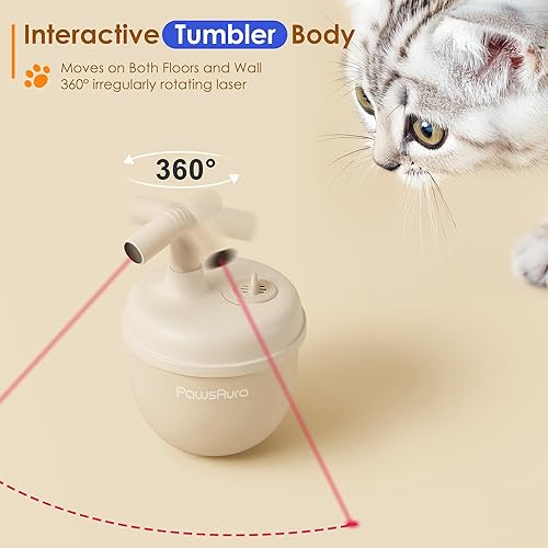 Miniatura 3 de Juguete interactivo automático láser para gatos, puntero láser de giro automático de 360 con agujero de hierba gatera, triple sensorial, vista de
