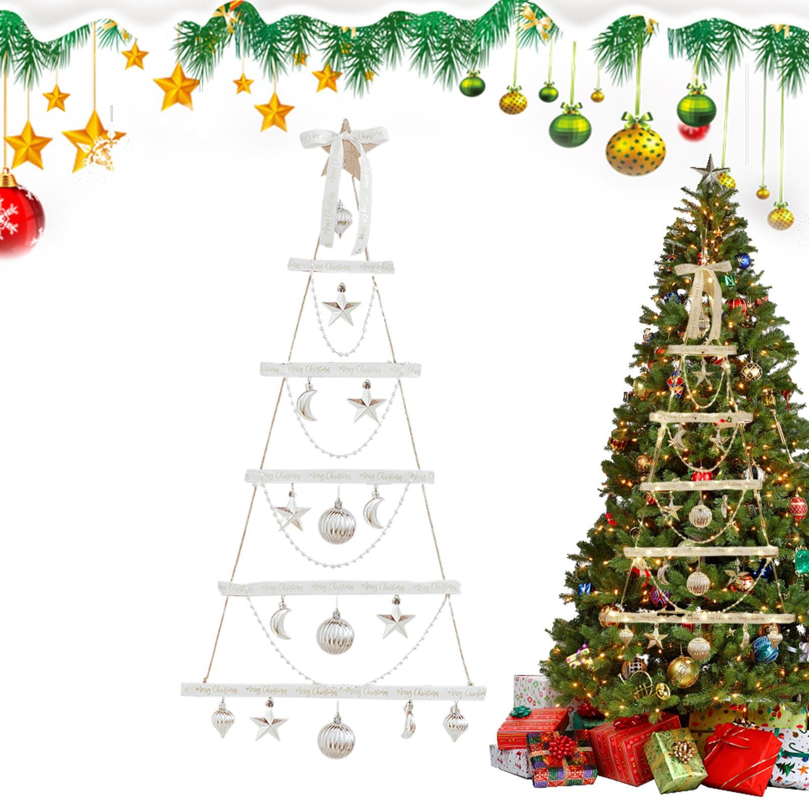 Sapin de Noël mural lumineux en bois avec arbres lumineux pour intérieur et extérieur, maison, Thanksgiving, décoration de Noël