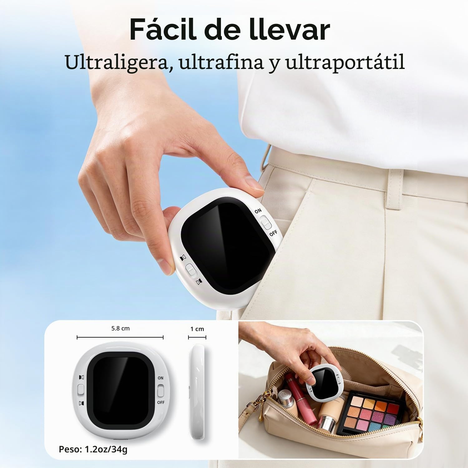yAyusi Mini Monitor Magnético para Selfies y Vlogs para iPhone con Control Remoto, Cámara Trasera Portátil Compacta para iPhone con Duplicación Pantalla, Pantalla AMOLED HD para TikTok (Solo para iOS)