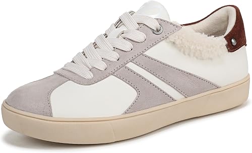 Naturalizer Women's Medina Sneaker White Leather/Soft Mink Suede 8 W