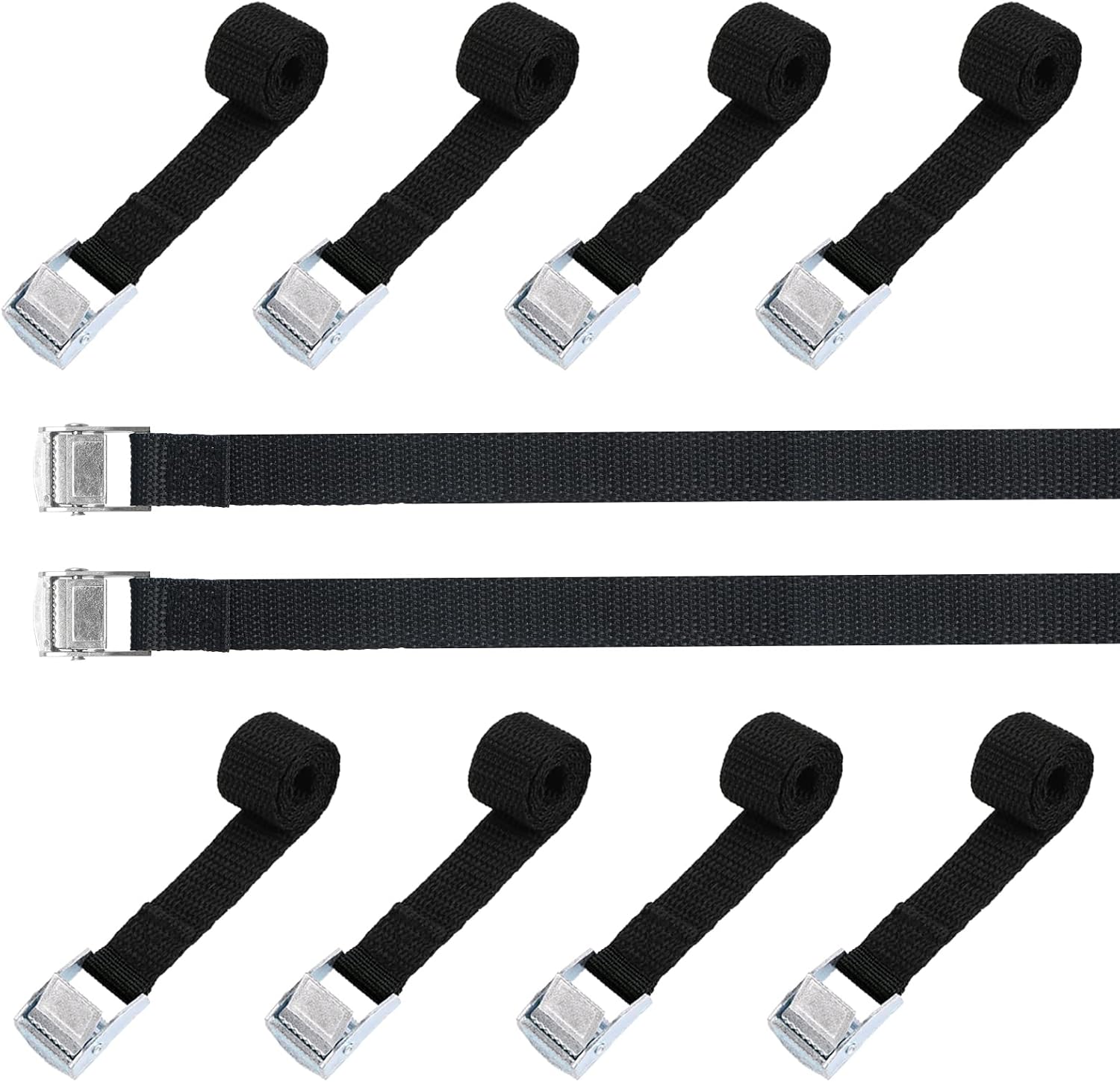 Cinghie A Cricchetto | 4 Pezzi Da 5m X 25mm | Portata 800kg | Standard DIN EN 12195-2 | Colore Arancione - Foto 3