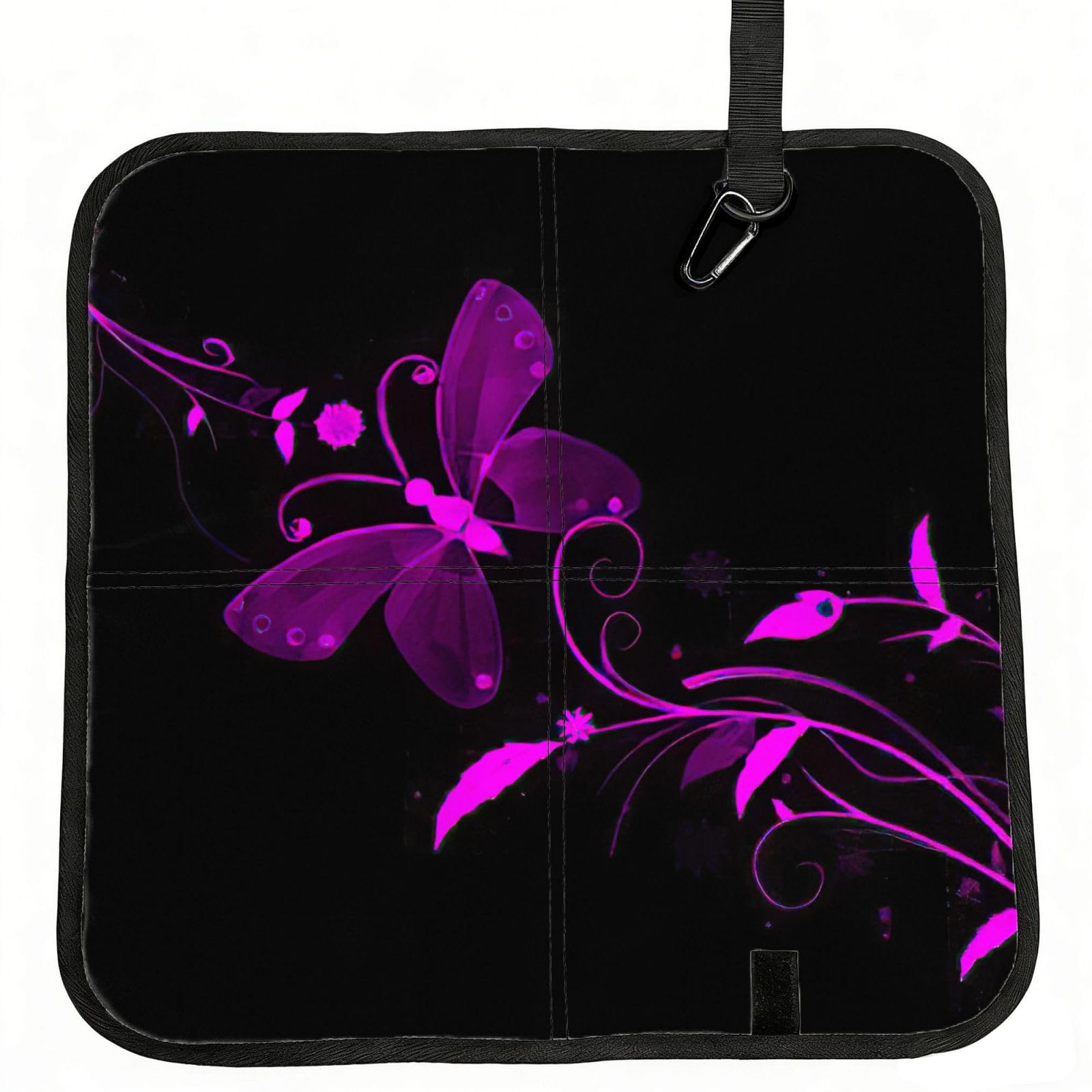 bghdfa Purple And Butterfly Print Outdoor Sitting Mat Waterproof Oxford Cloth Seat Cushion Folding Foam Camping Seat For Picnic